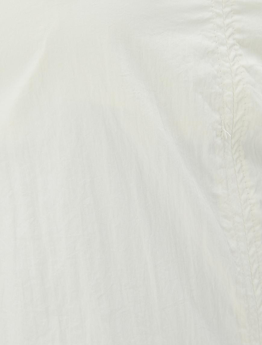   Midi Elbise Kare Yaka Askılı Sırtı Pencere Detaylı
