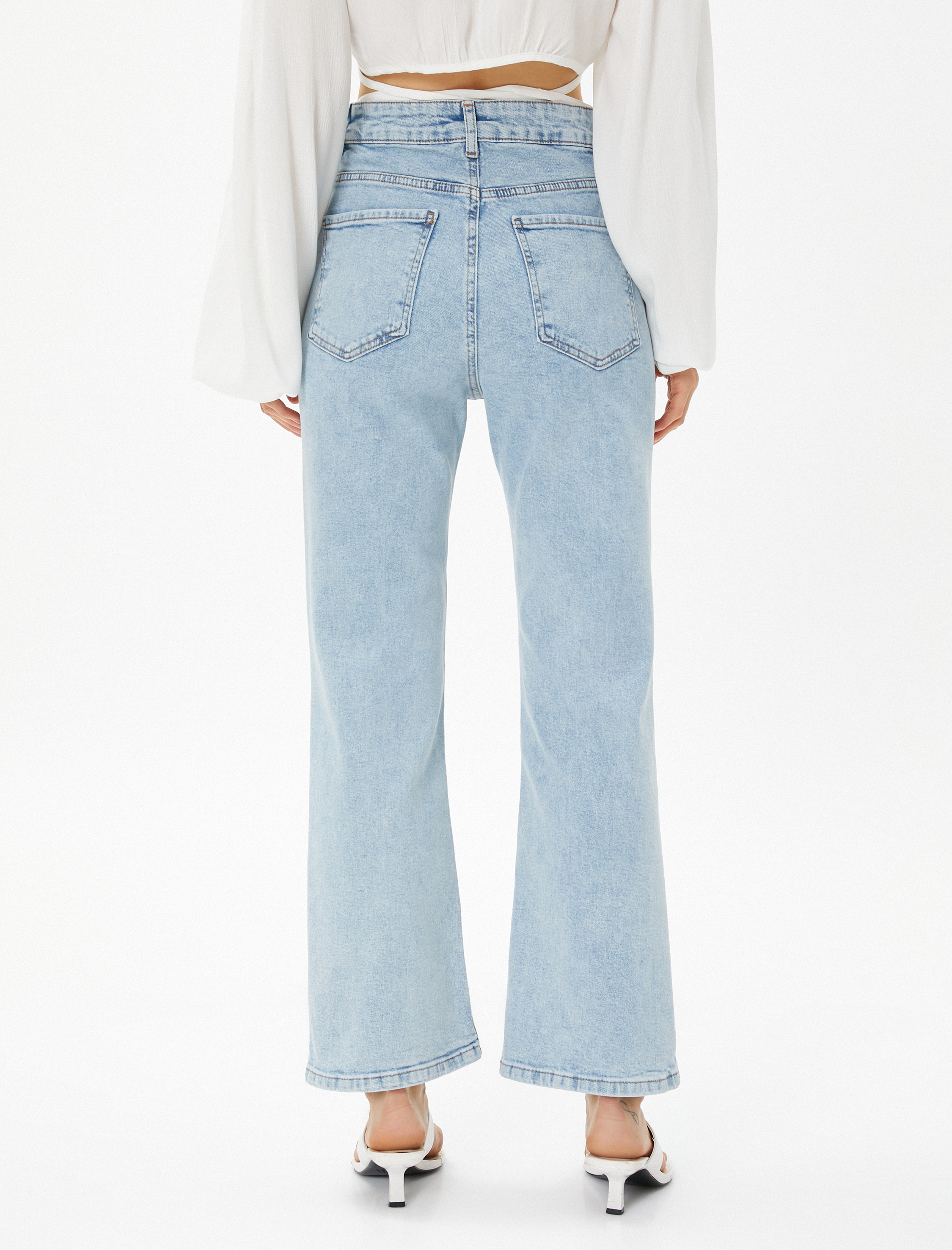 Koton İspanyol Paça Kot Pantolon Yüksek Bel - Victoria Crop Jean. 4