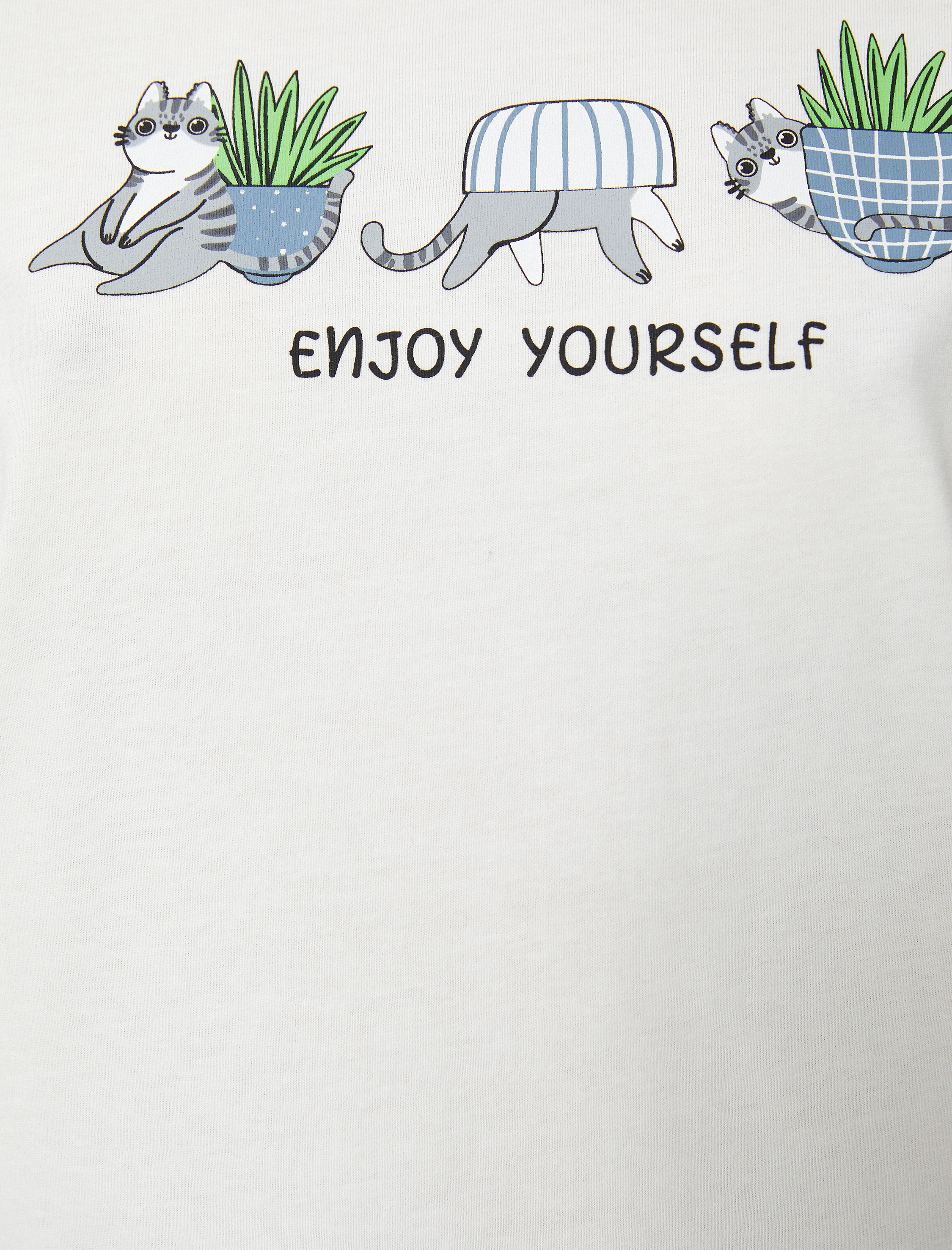   Slogan Baskılı Tişört Bisiklet Yaka Kısa Kollu Pamuklu