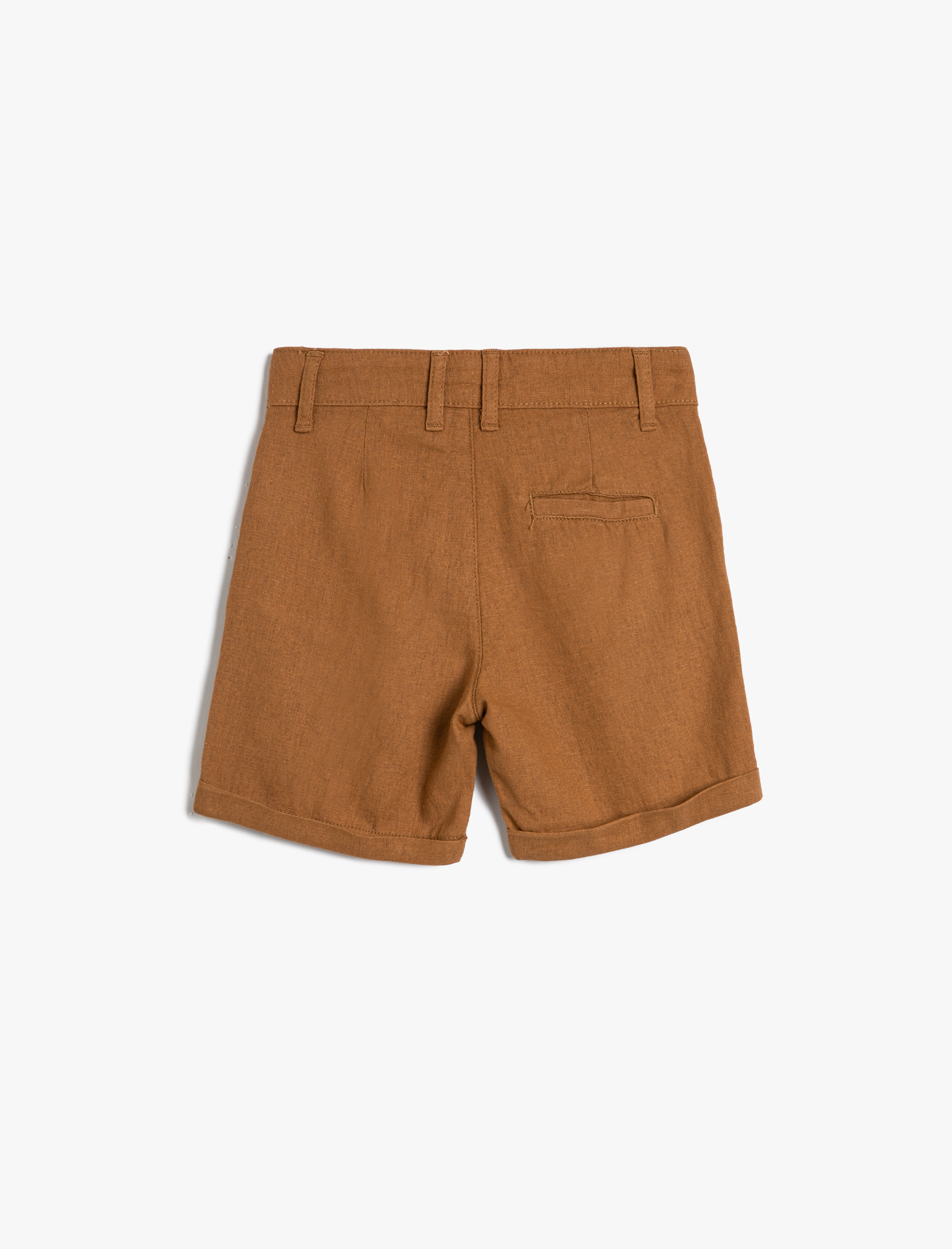  Erkek Çocuk Keten Şort Düğmeli Cepli