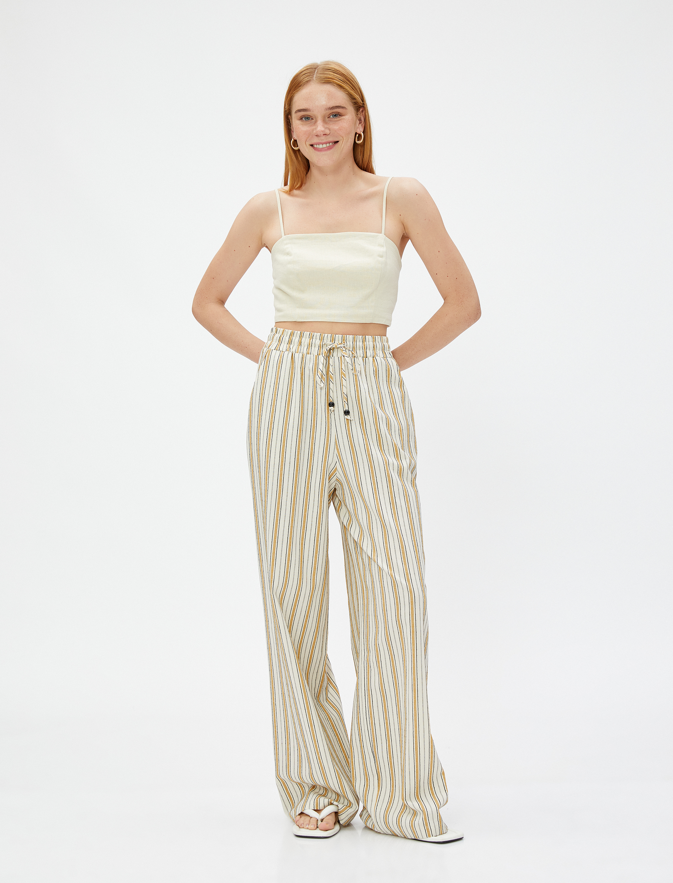   Palazzo Pantolon Cepli Beli Bağlamalı