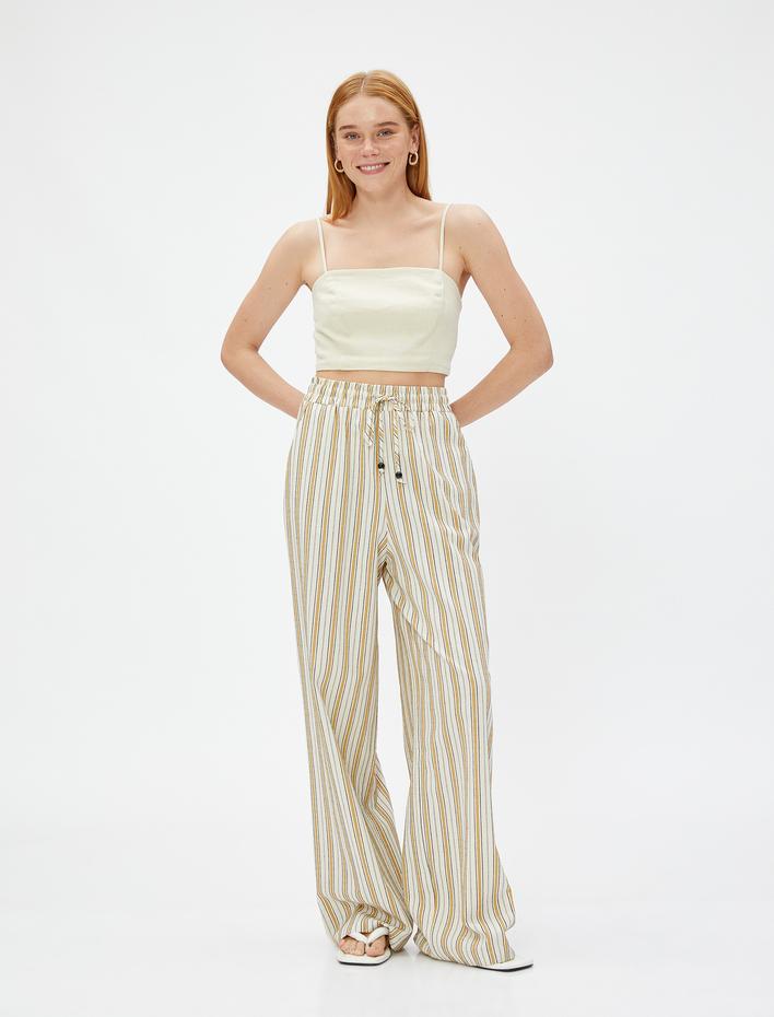  Palazzo Pantolon Cepli Beli Bağlamalı