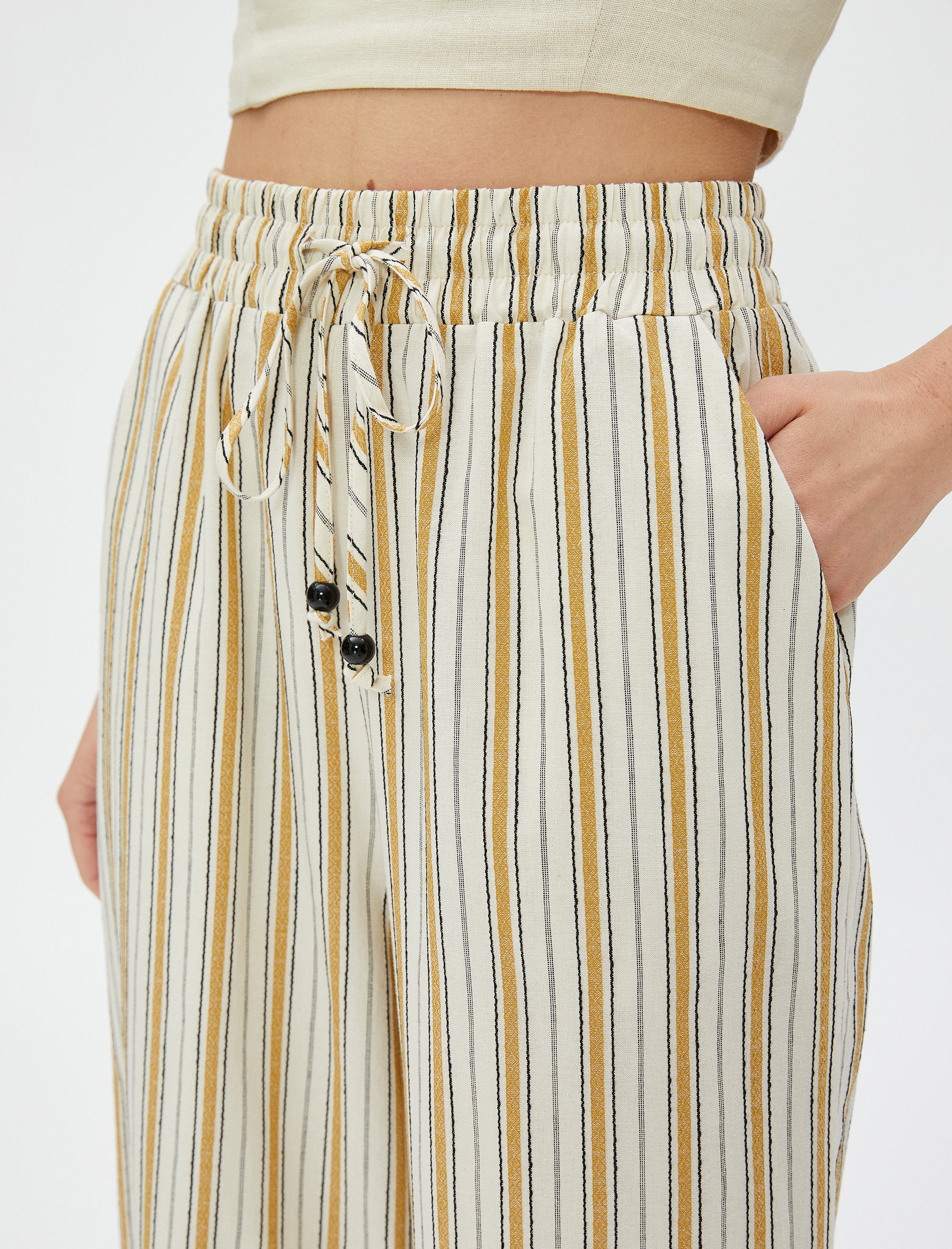   Palazzo Pantolon Cepli Beli Bağlamalı