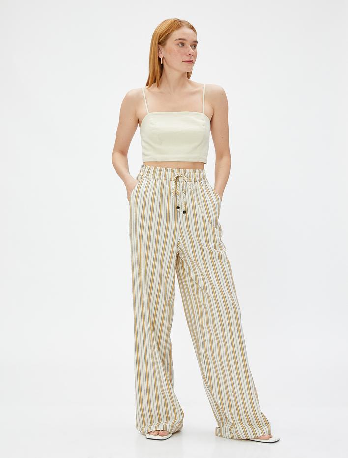  Palazzo Pantolon Cepli Beli Bağlamalı