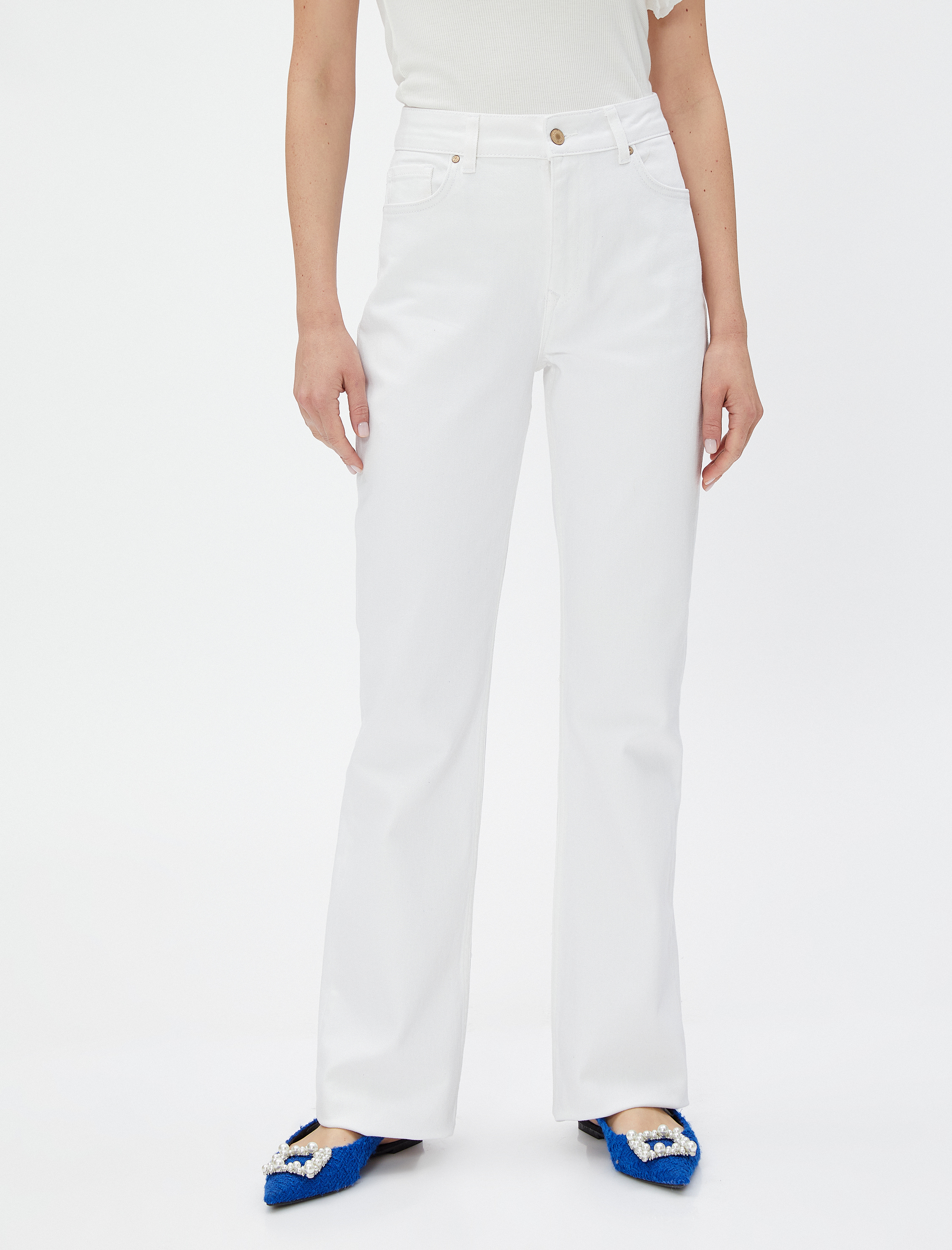   Tuba Ünsal X Koton - Düz Paça Yüksek Bel Kot Pantolon