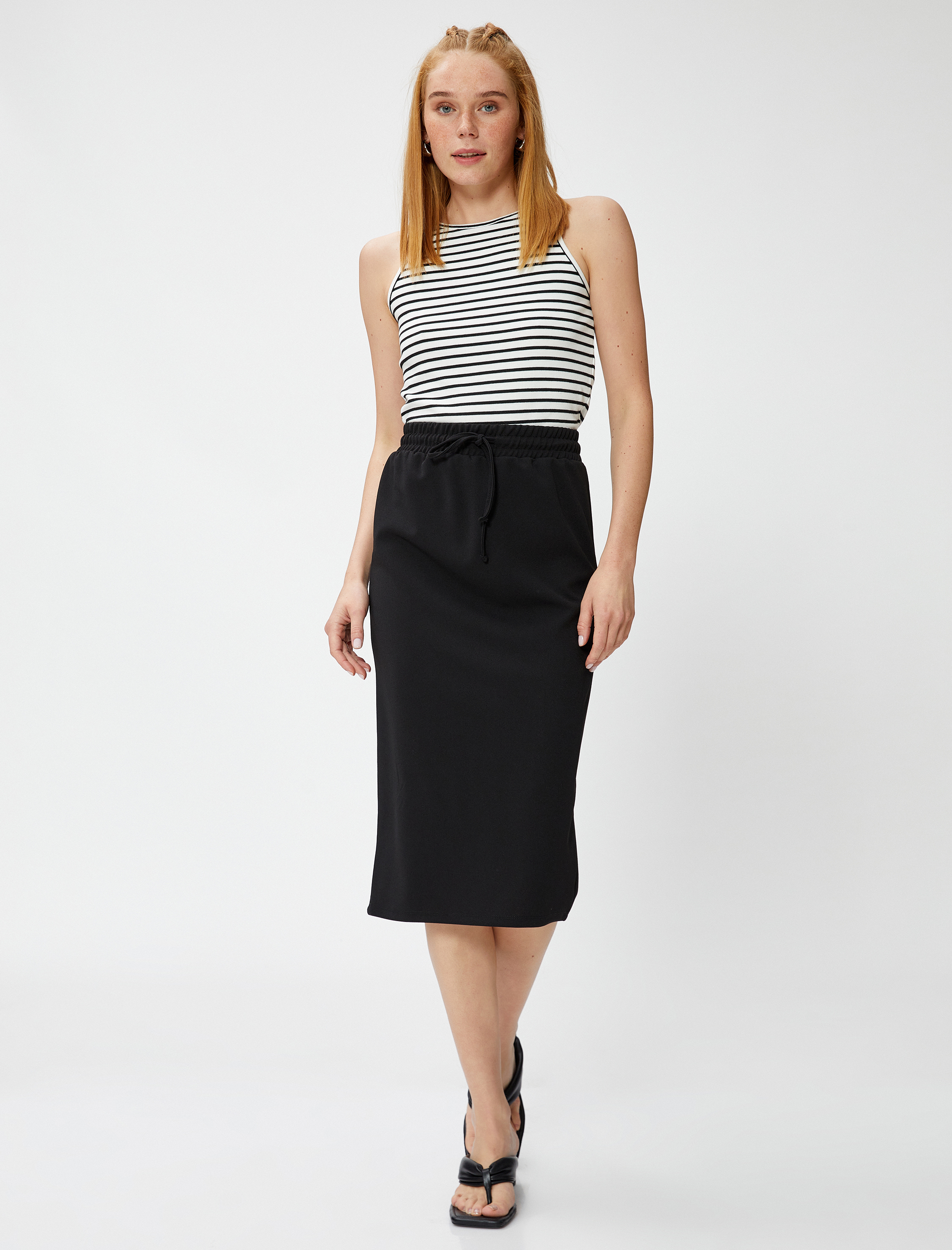   Midi Etek Beli Bağlamalı