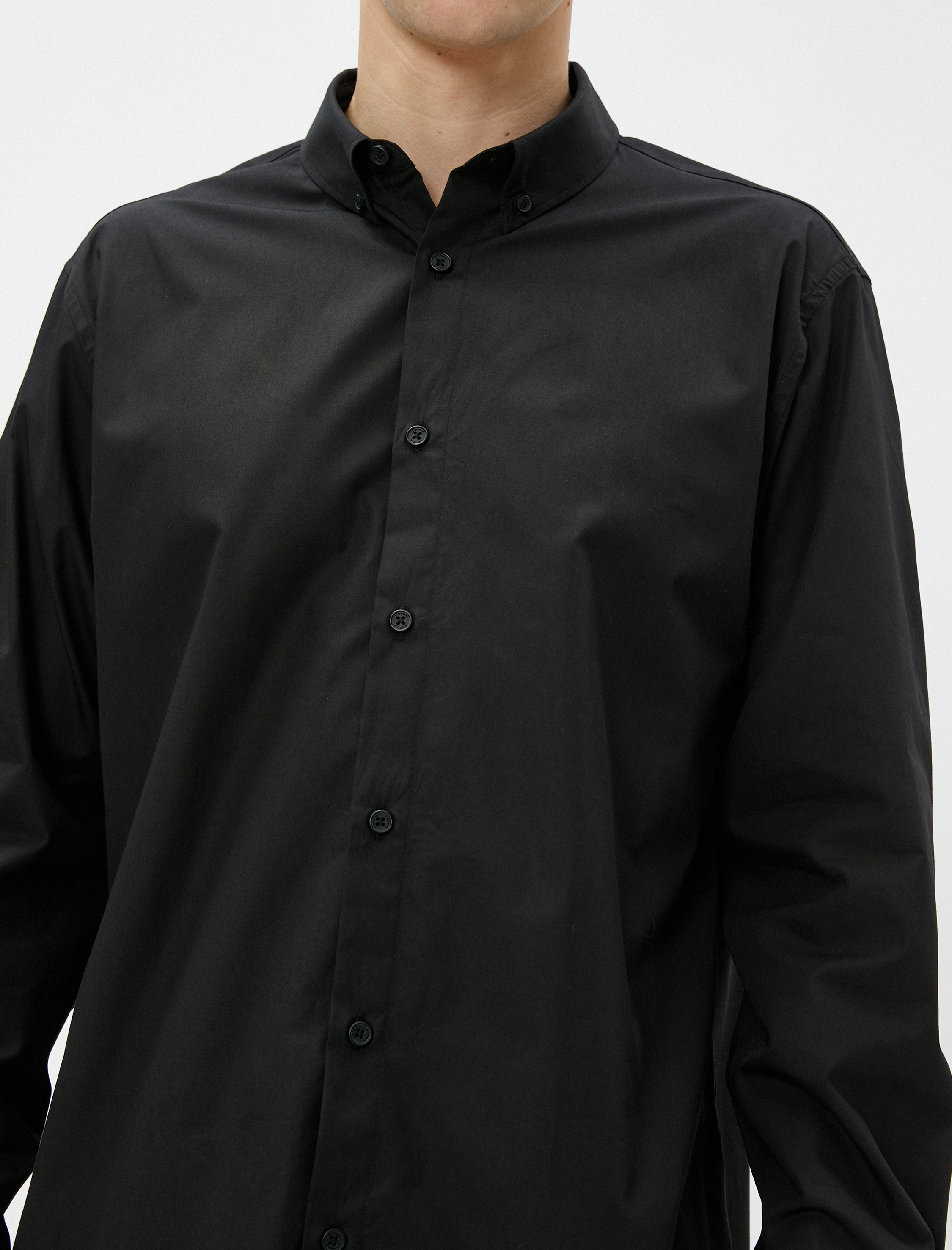   Basic Gömlek Klasik Yaka Uzun Kollu Düğmeli Pamuklu Non Iron