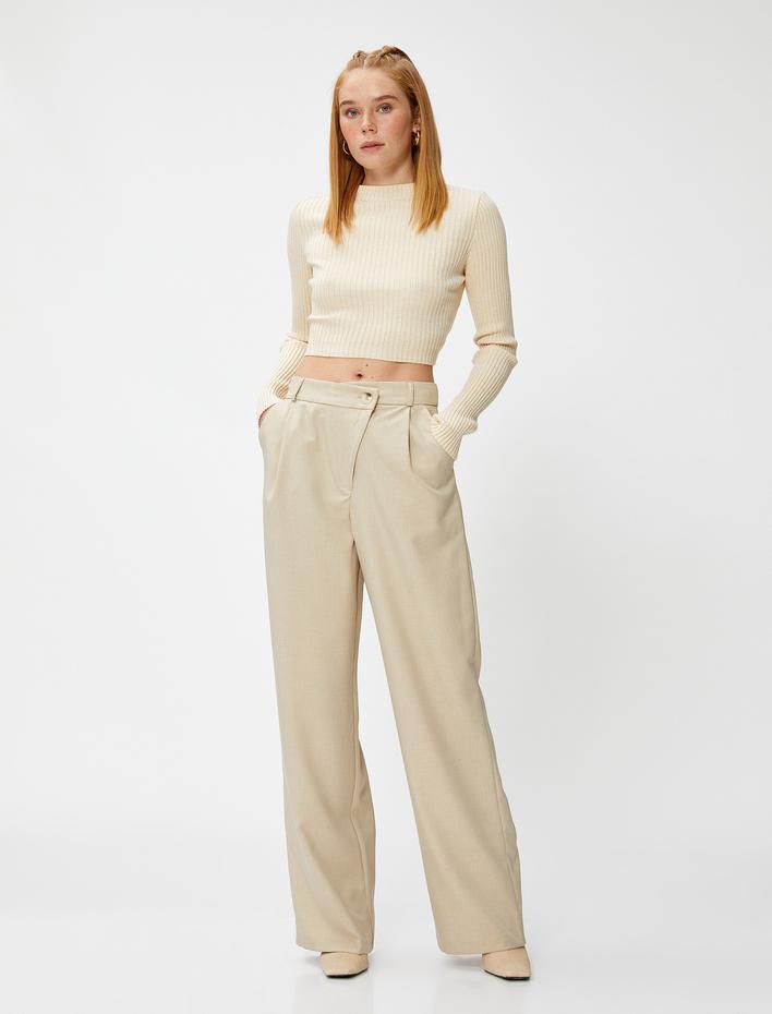  Bol Paça Pantolon Bel Detaylı