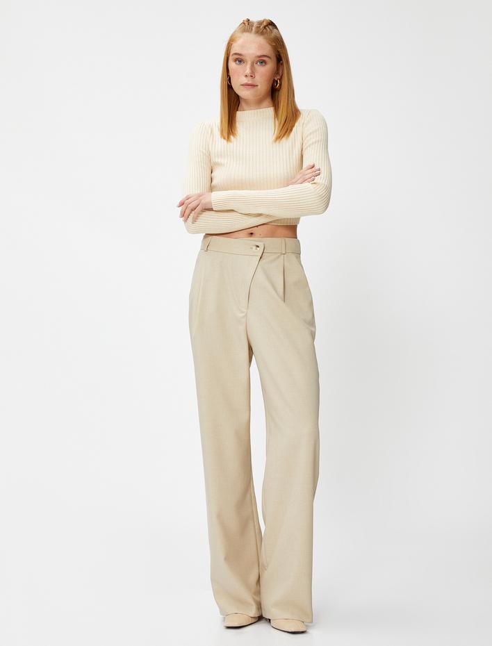  Bol Paça Pantolon Bel Detaylı