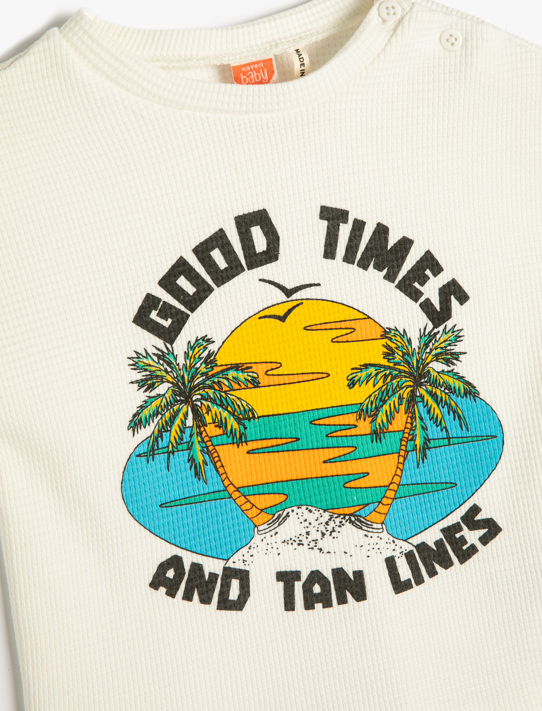  Erkek Bebek Tişört Yakası Düğmeli Bisiklet Yaka Baskılı Kısa Kollu Dokulu Pamuklu