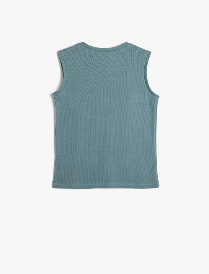 Erkek Çocuk Basic Atlet Bisiklet Yaka Fitilli Pamuklu