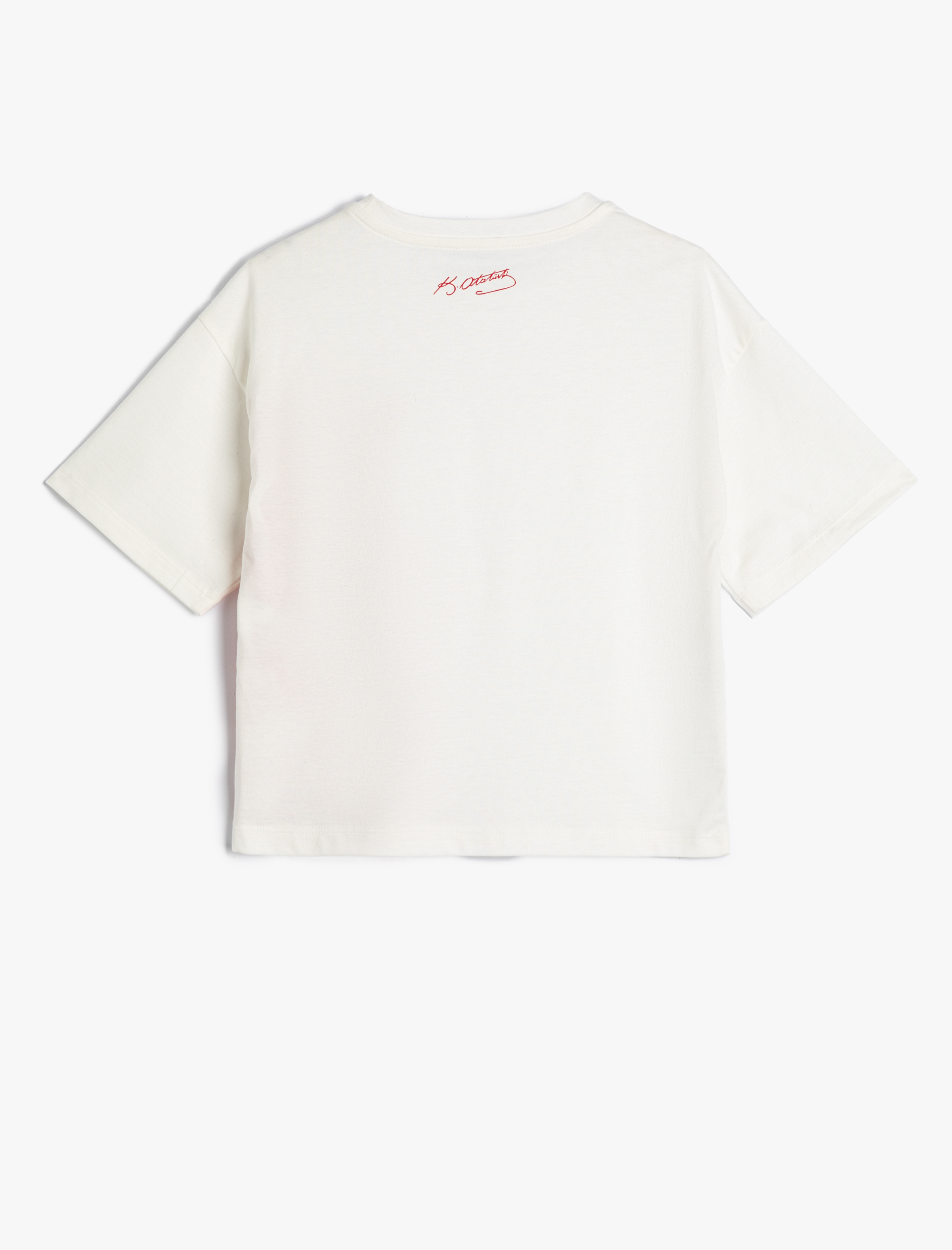  Kız Çocuk Tişört 1923 Baskılı Kısa Kollu Bisiklet Yaka Pamuklu