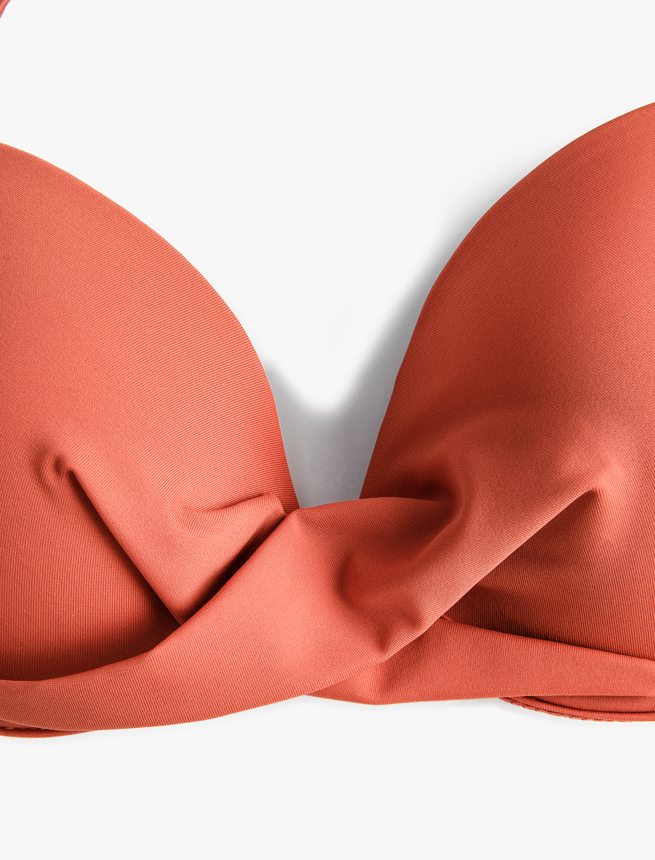   Push Up Bikini Üstü Boyundan Bağlamalı Dolgulu Drapeli