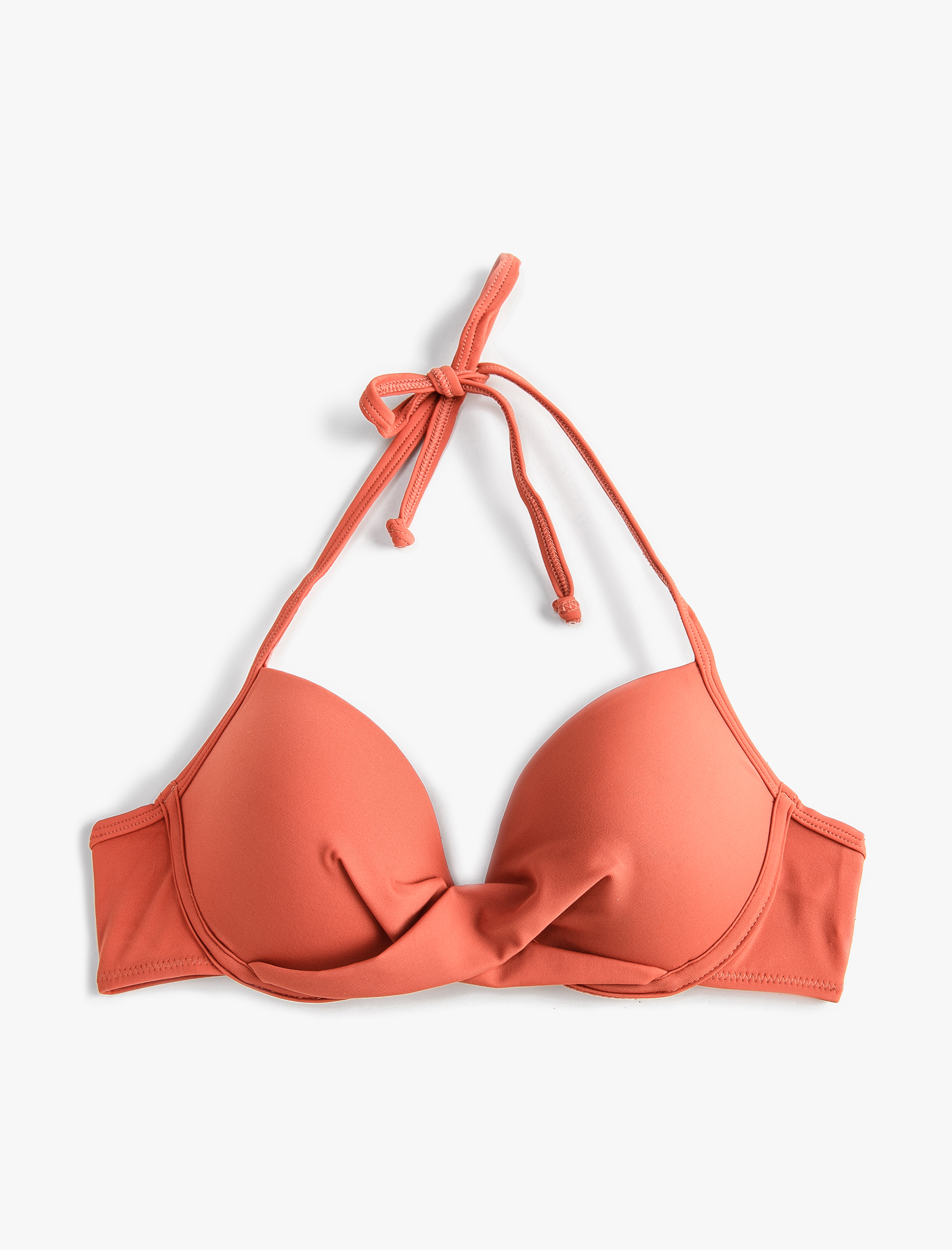   Push Up Bikini Üstü Boyundan Bağlamalı Dolgulu Drapeli