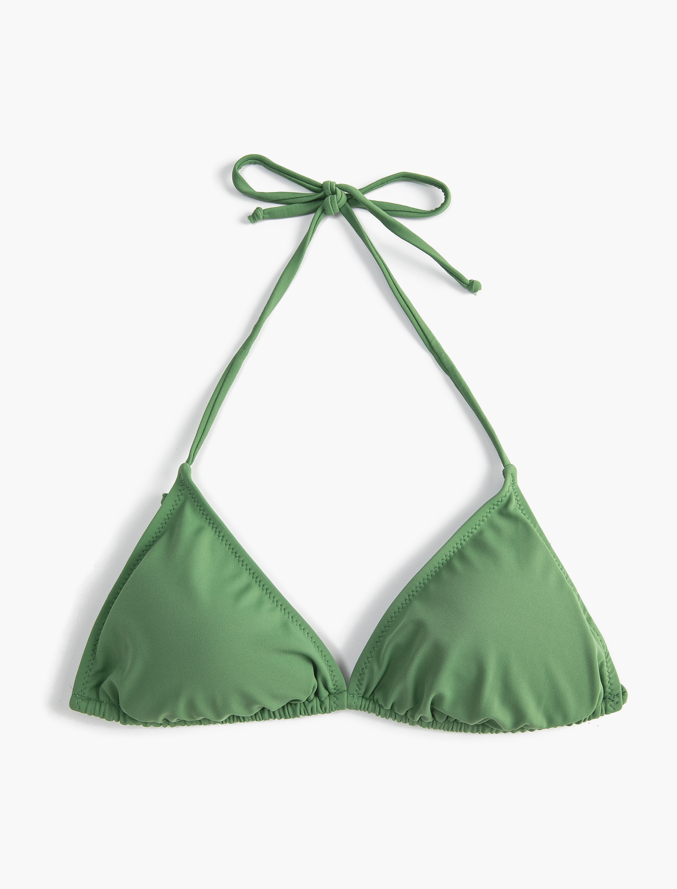   Üçgen Bikini Üstü Basic Boyundan Bağlamalı Kaplı