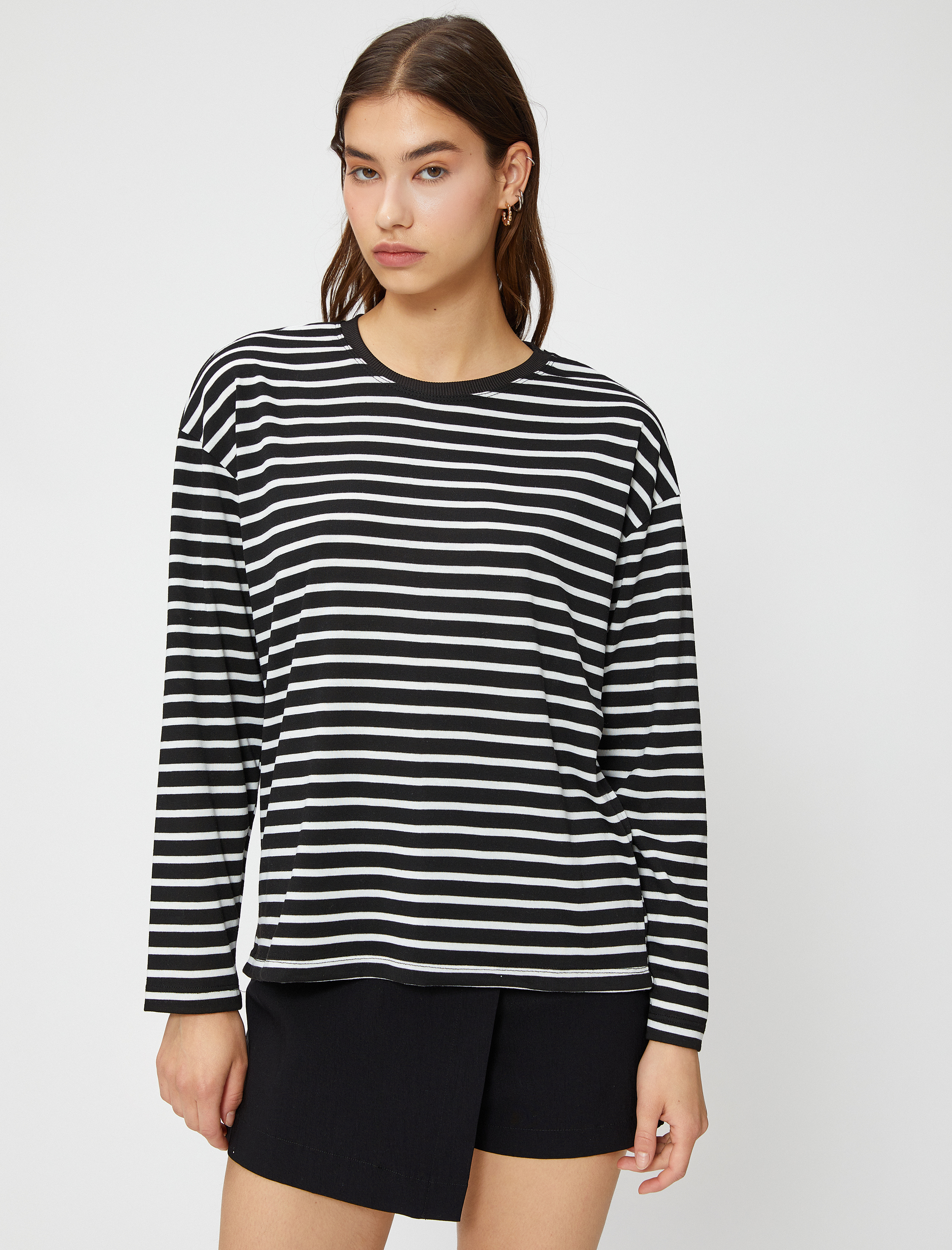   Uzun Kollu Tişört Bisiklet Yaka Basic