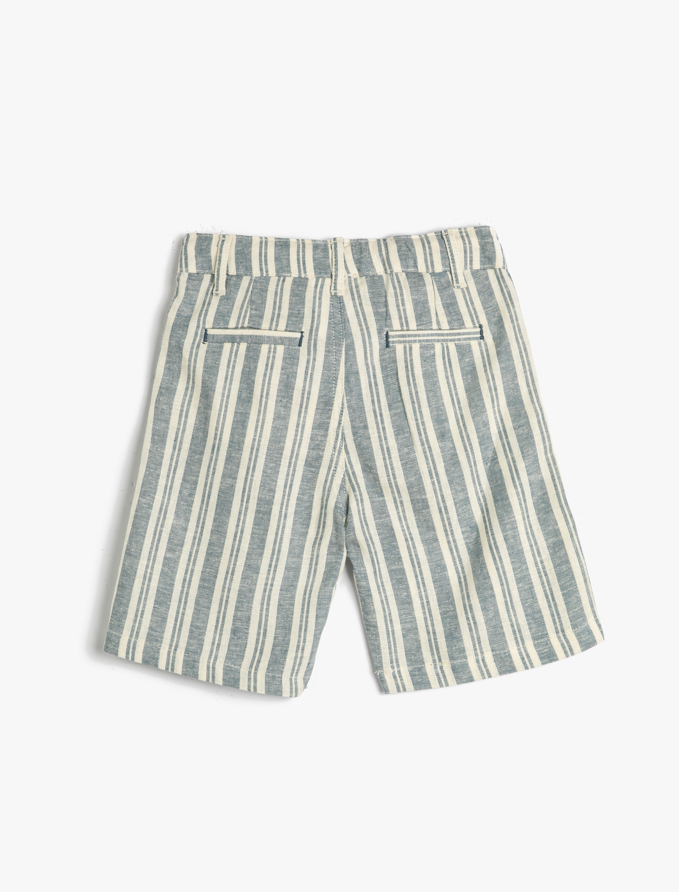  Erkek Çocuk Keten Şort Chino Beli Bağlamalı Cepli