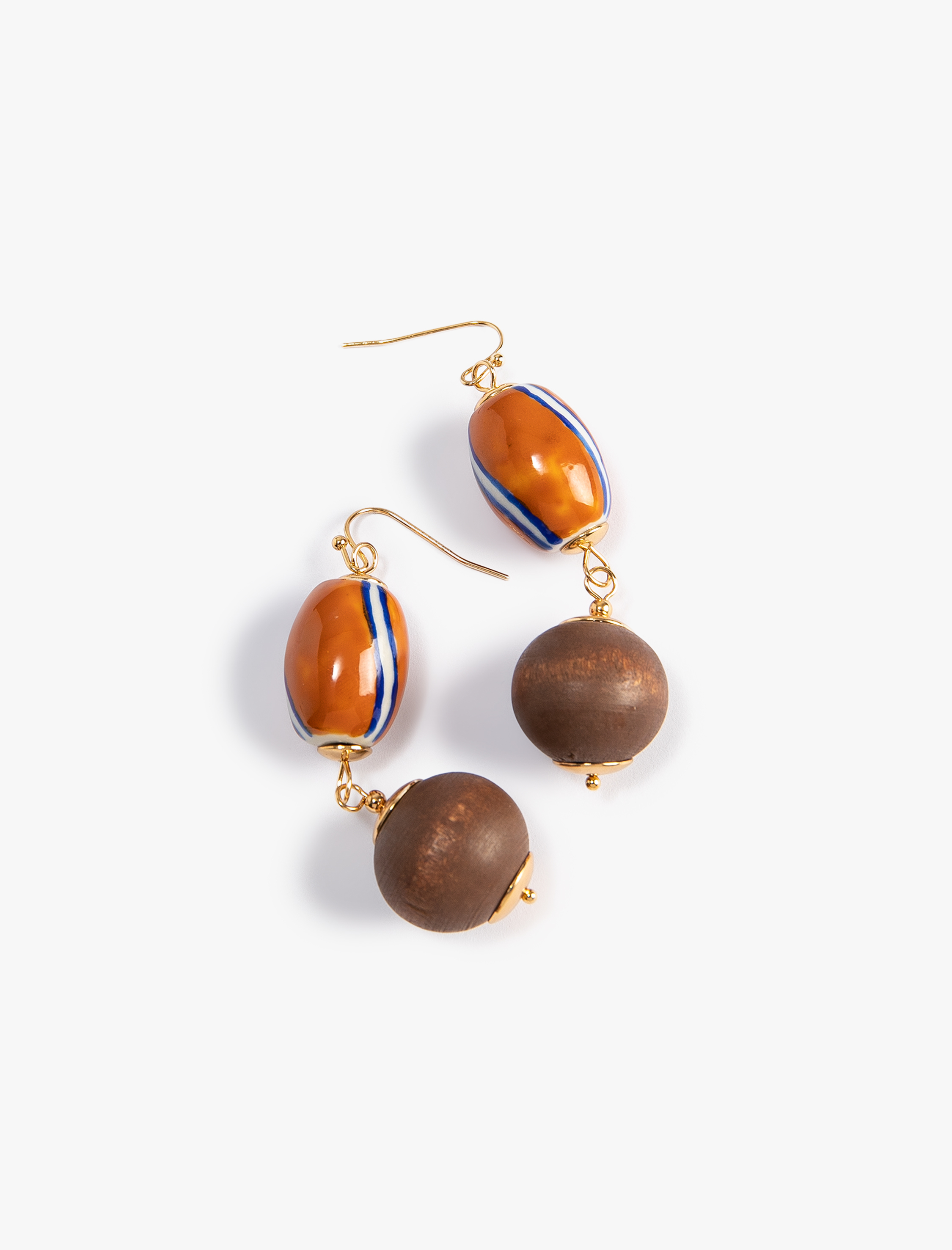  Kadın Küpe Doğal Dokulu Boncuklu Sallantılı