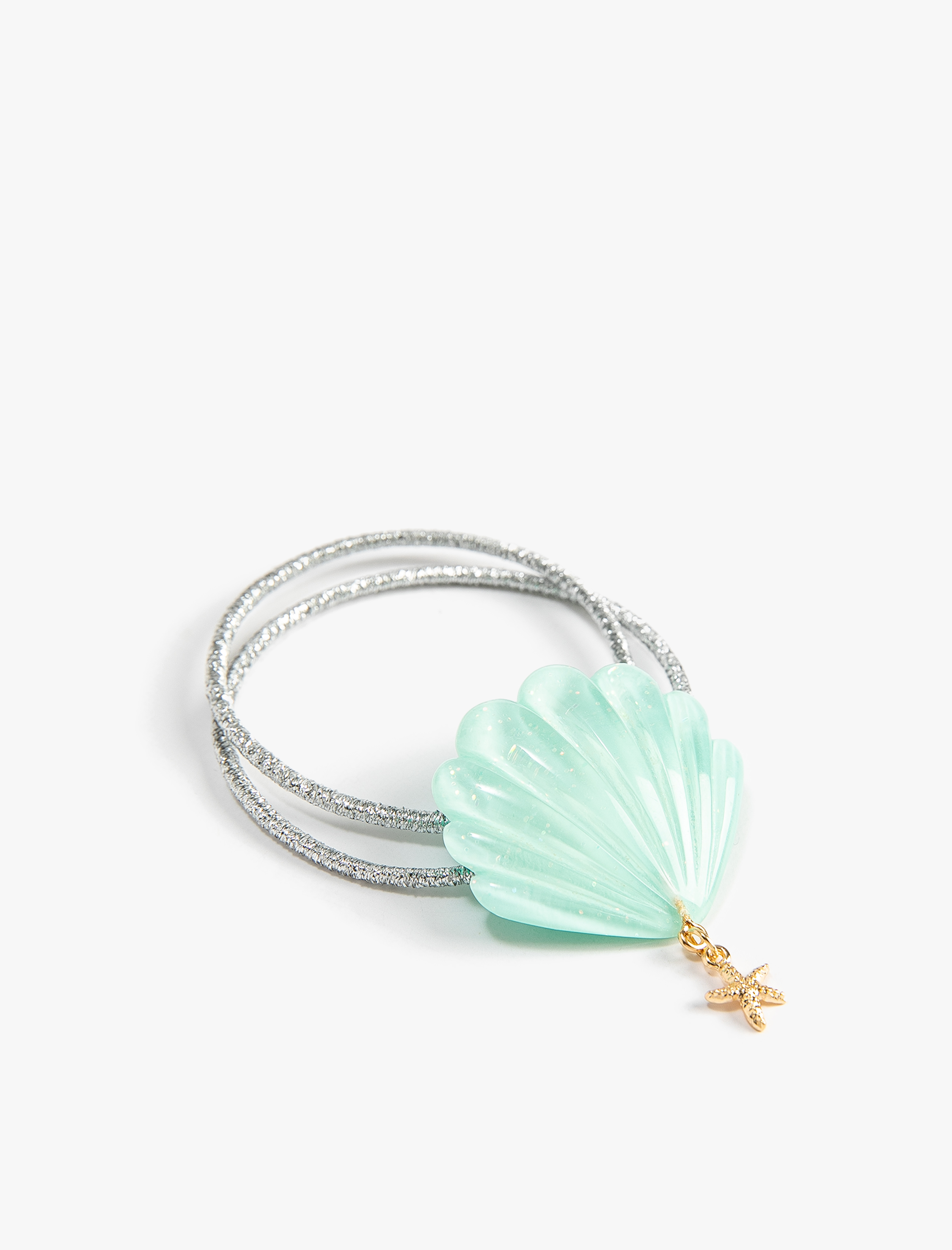  Kız Çocuk Lastikli Saç Tokası Deniz Kabuğu Detaylı