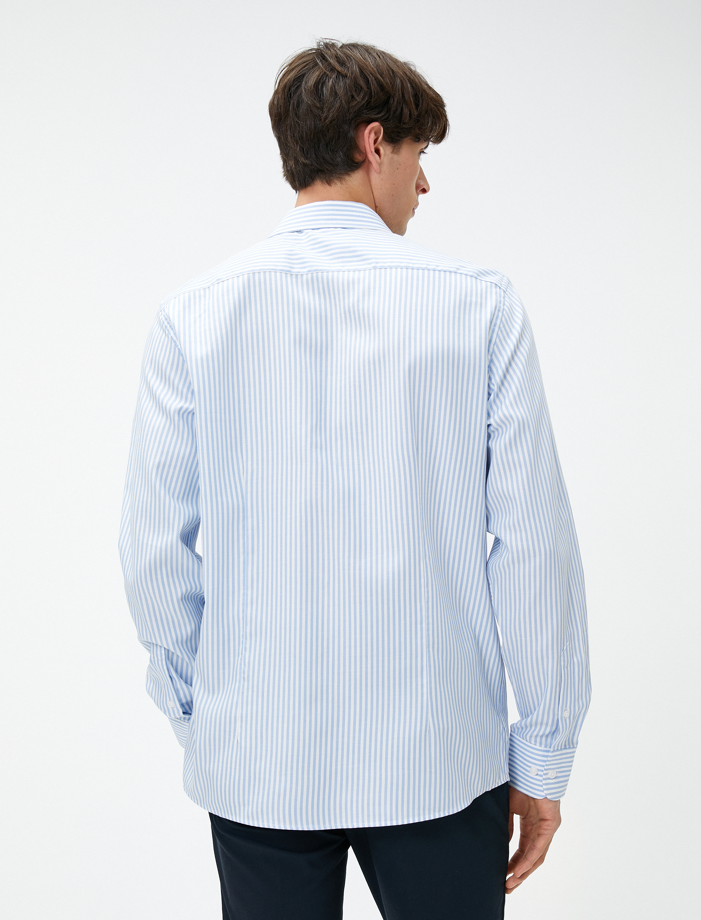   Basic Gömlek Klasik Manşet Yaka Uzun Kollu Düğmeli Non Iron