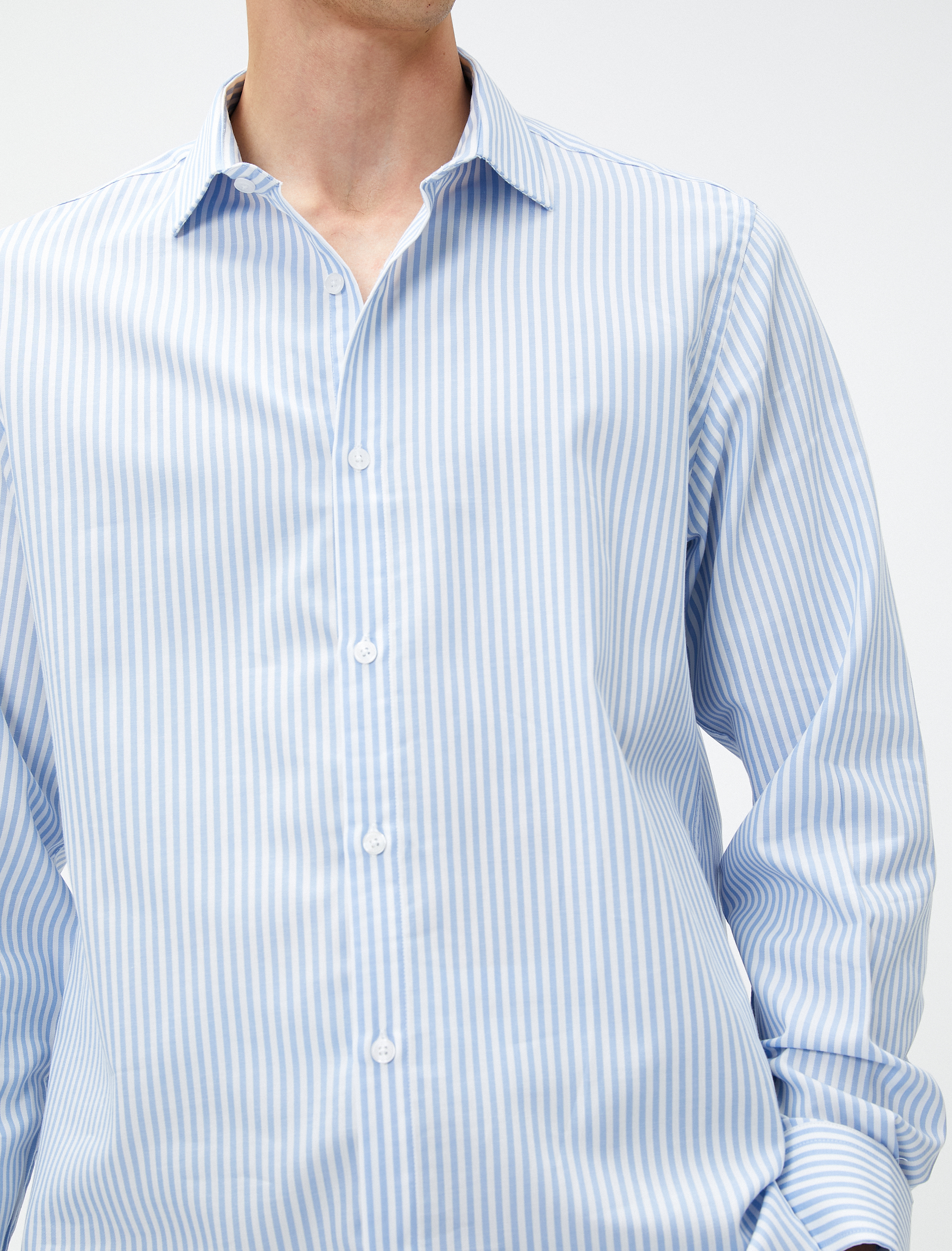   Basic Gömlek Klasik Manşet Yaka Uzun Kollu Düğmeli Non Iron