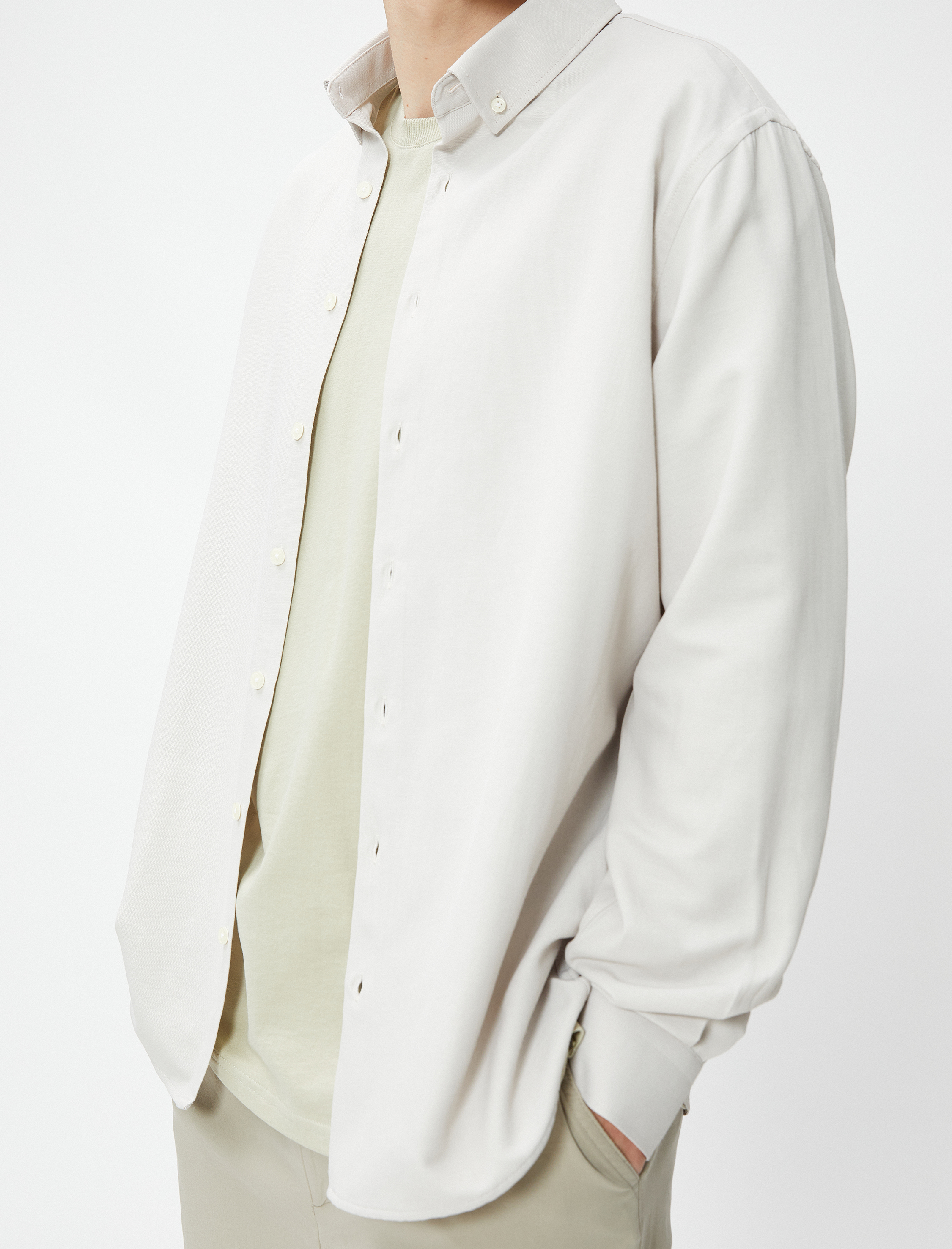   Basic Gömlek Klasik Manşet Yaka Uzun Kollu Düğmeli Non Iron