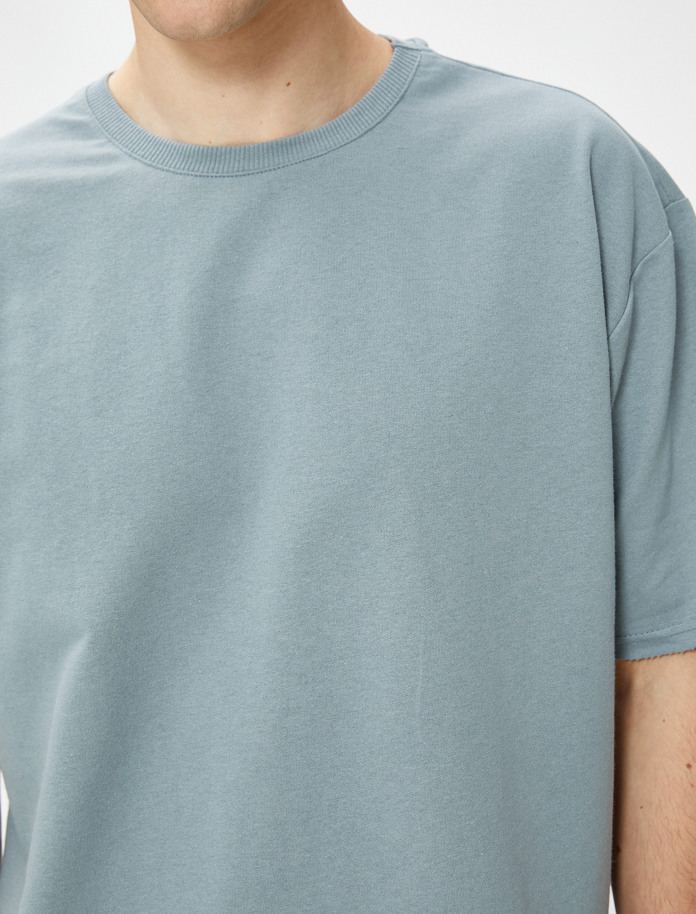   Basic Tişört Bisiklet Yaka Kısa Kollu Pamuklu