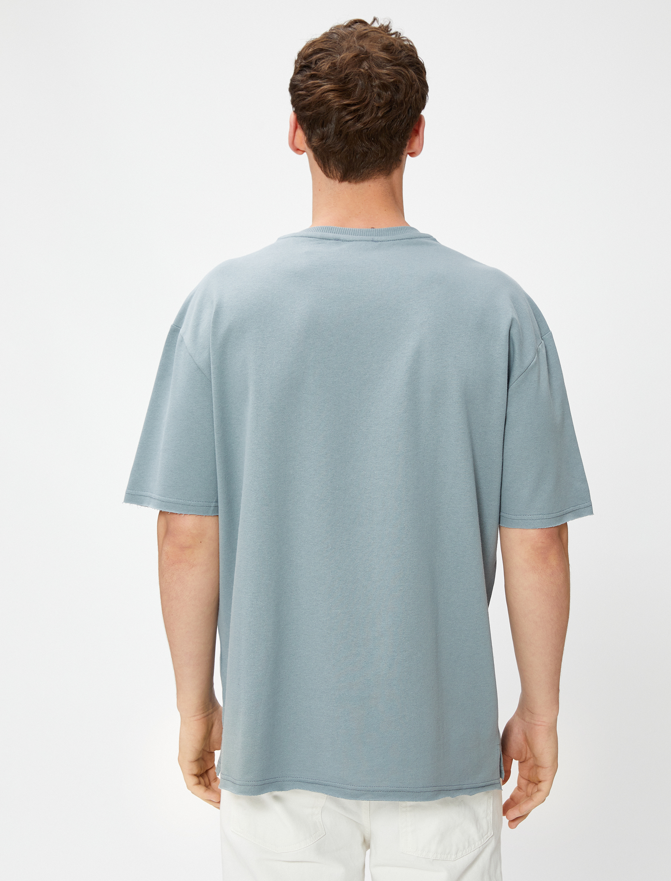   Basic Tişört Bisiklet Yaka Kısa Kollu Pamuklu