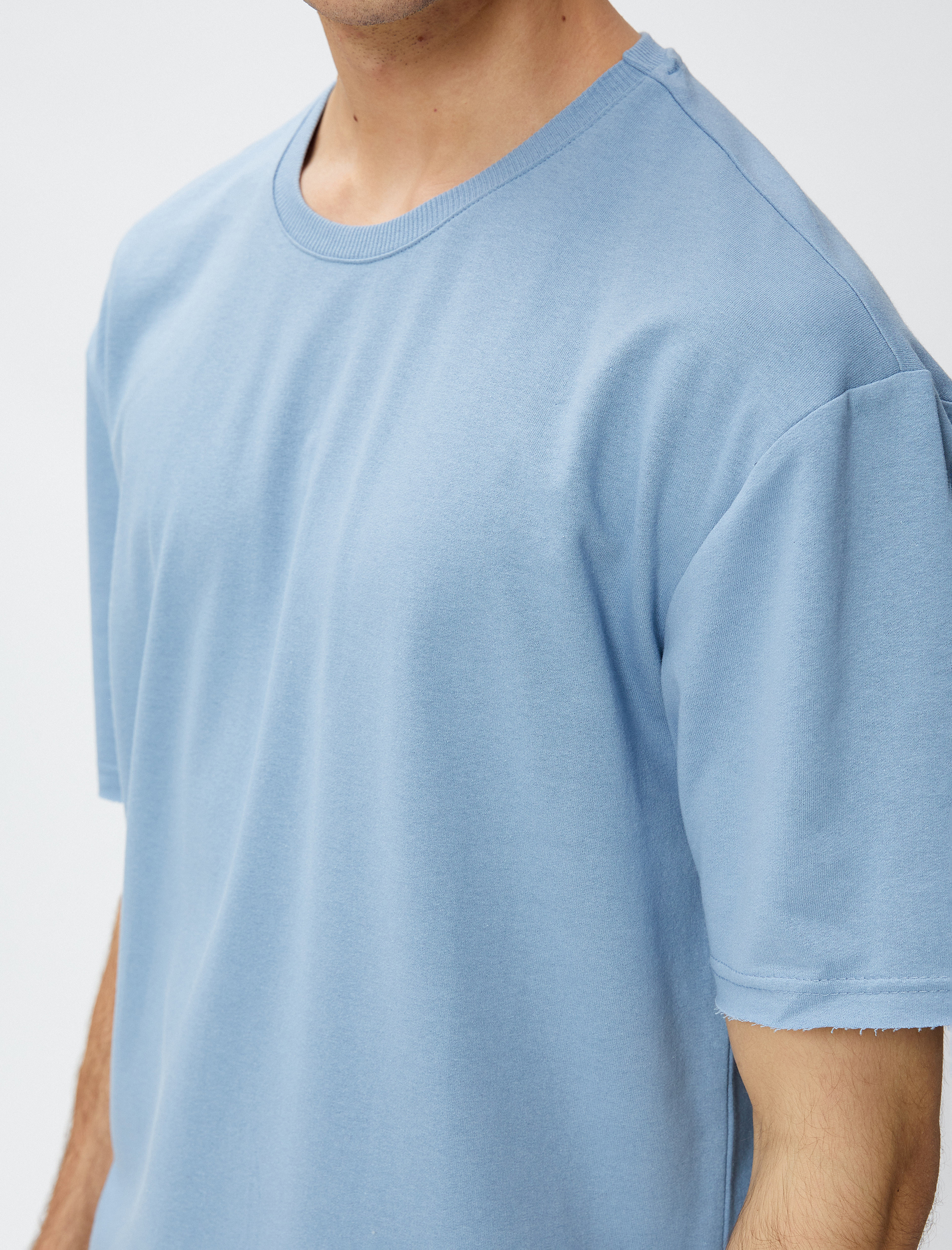   Basic Tişört Bisiklet Yaka Kısa Kollu Pamuklu