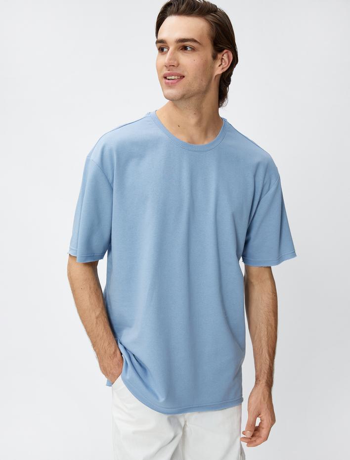  Basic Tişört Bisiklet Yaka Kısa Kollu Pamuklu