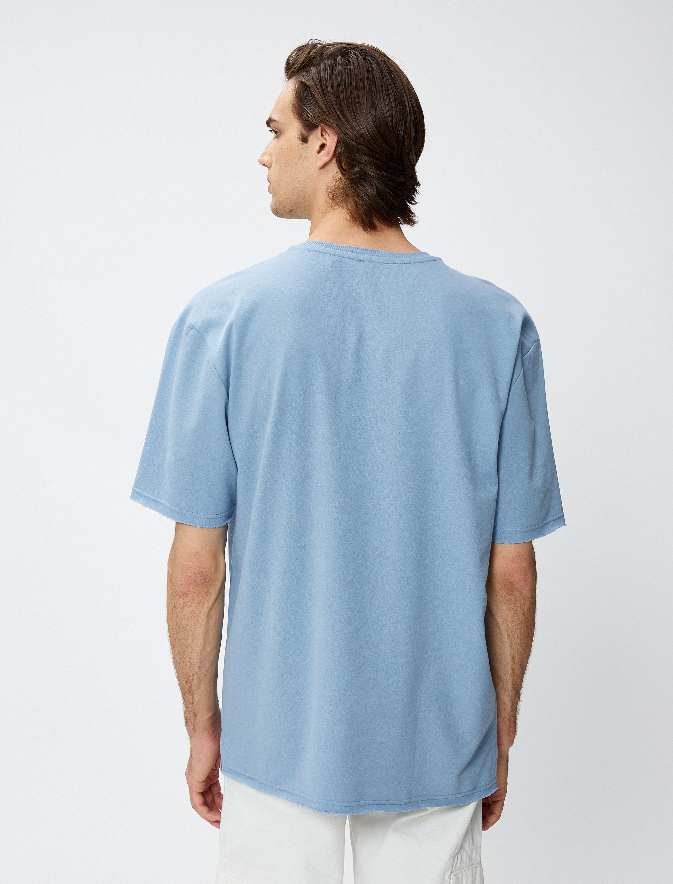   Basic Tişört Bisiklet Yaka Kısa Kollu Pamuklu