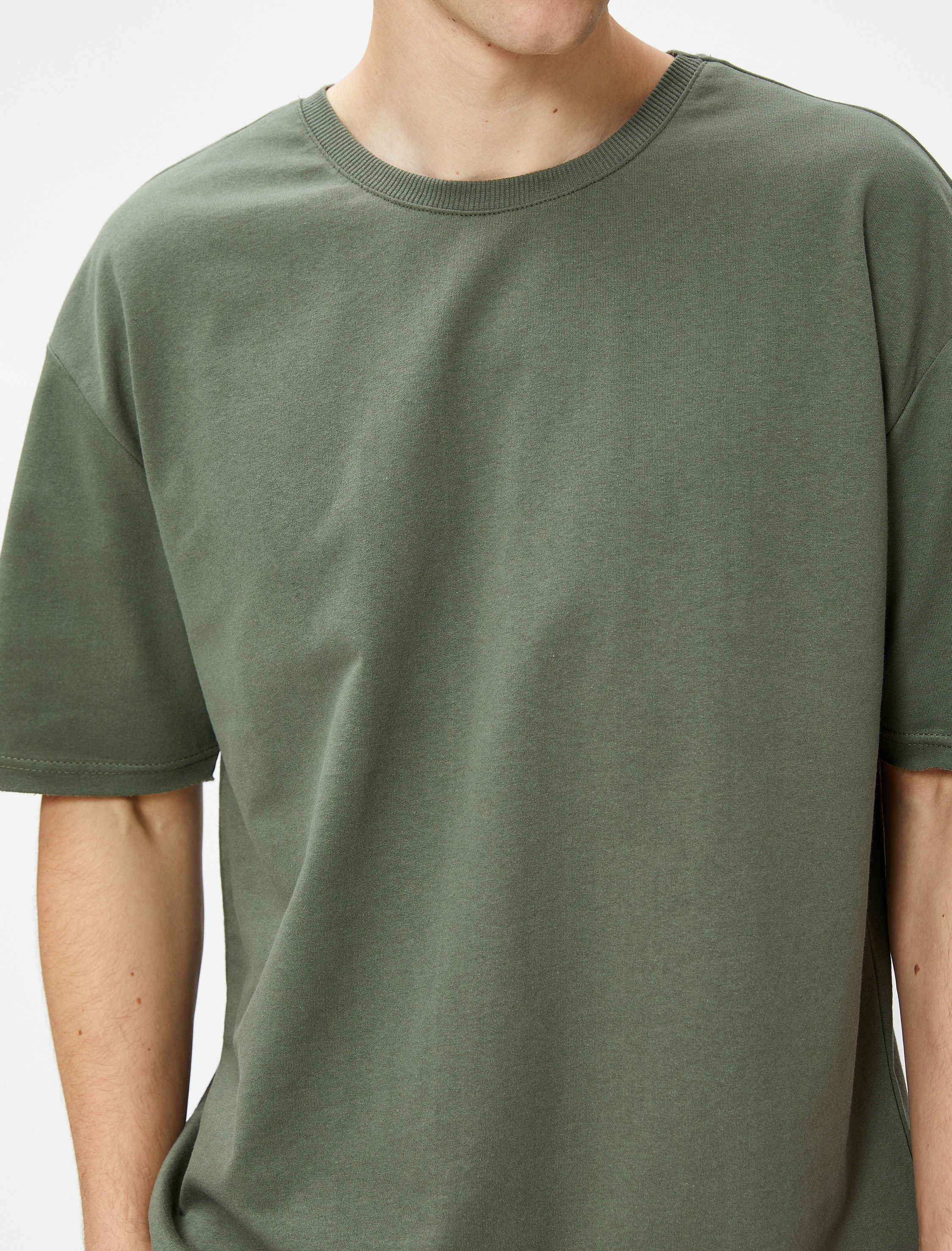   Basic Tişört Bisiklet Yaka Kısa Kollu Pamuklu