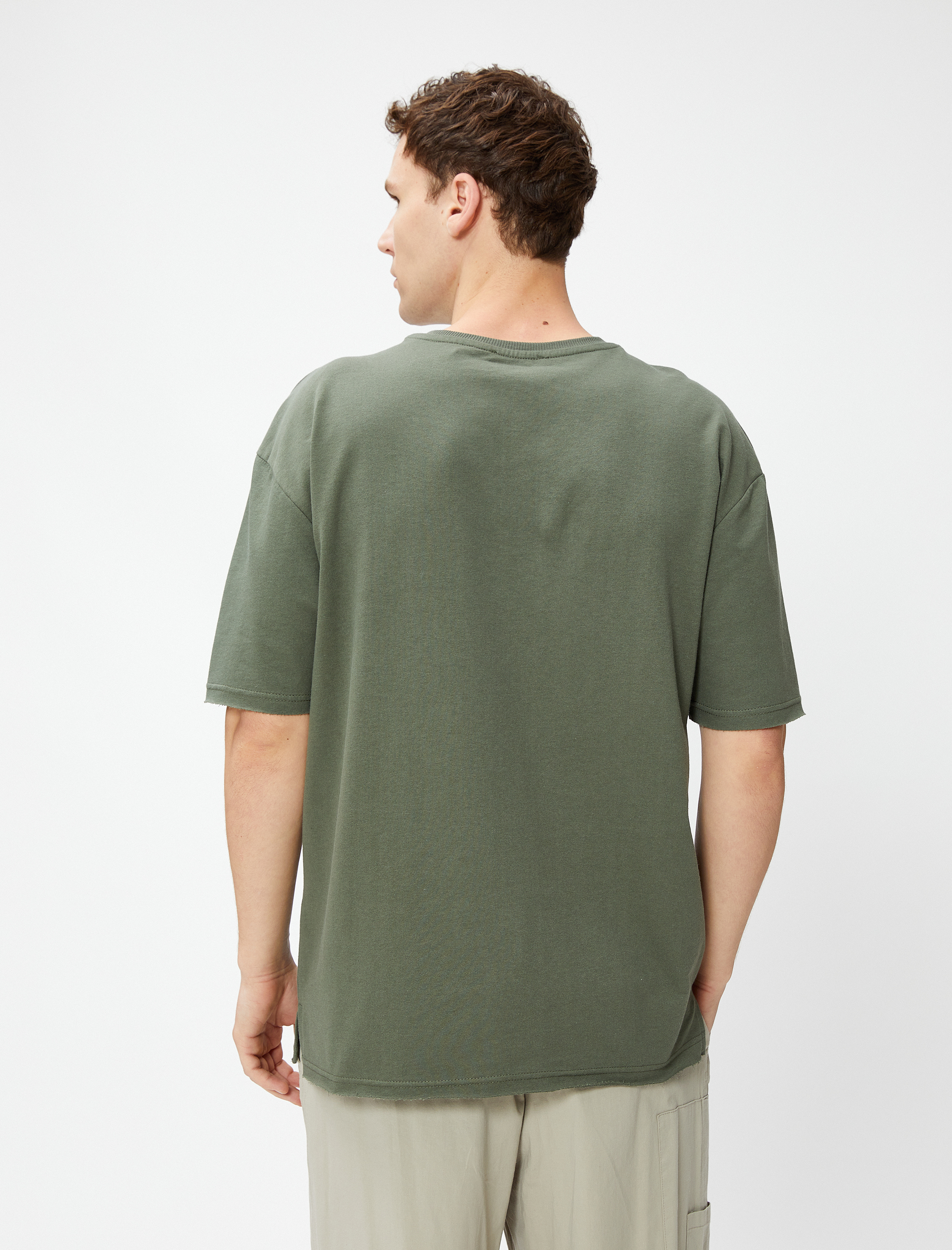   Basic Tişört Bisiklet Yaka Kısa Kollu Pamuklu