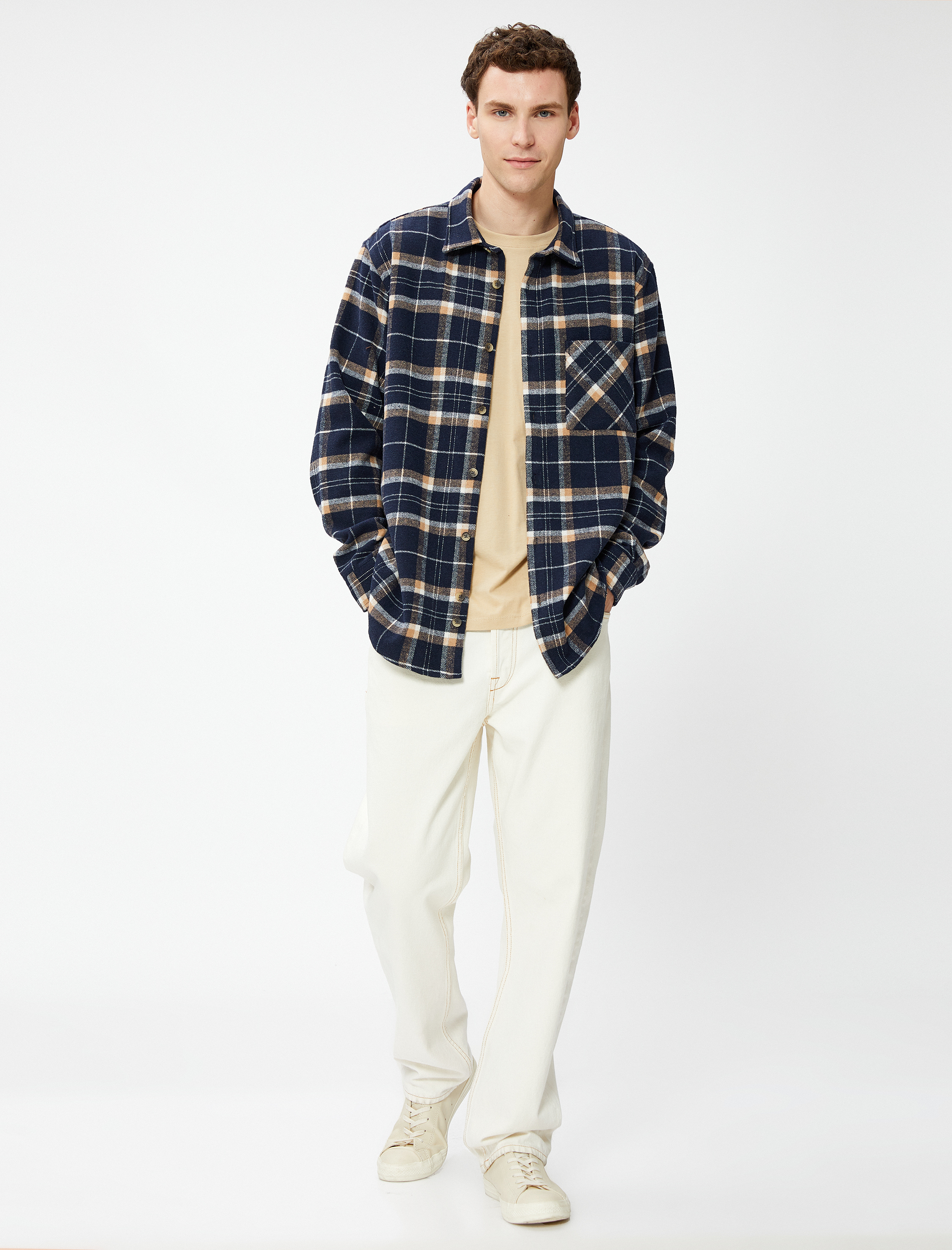   Oduncu Gömleği Klasik Yaka Cep Detaylı Uzun Kollu