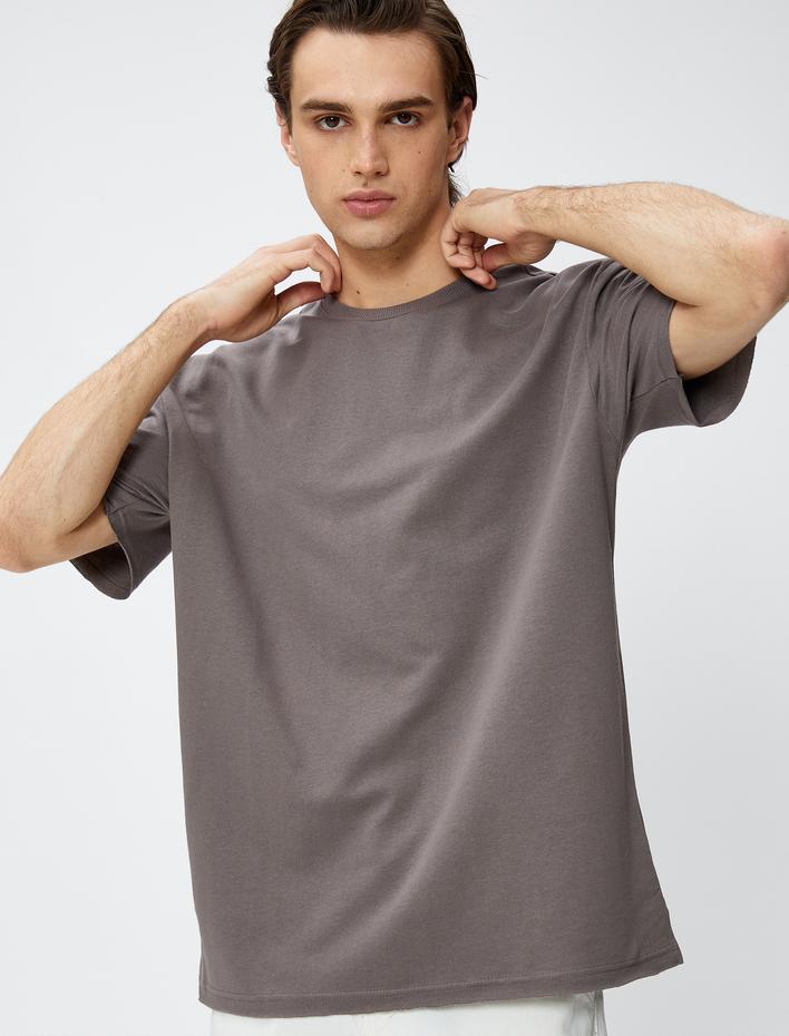  Basic Tişört Bisiklet Yaka Kısa Kollu Pamuklu