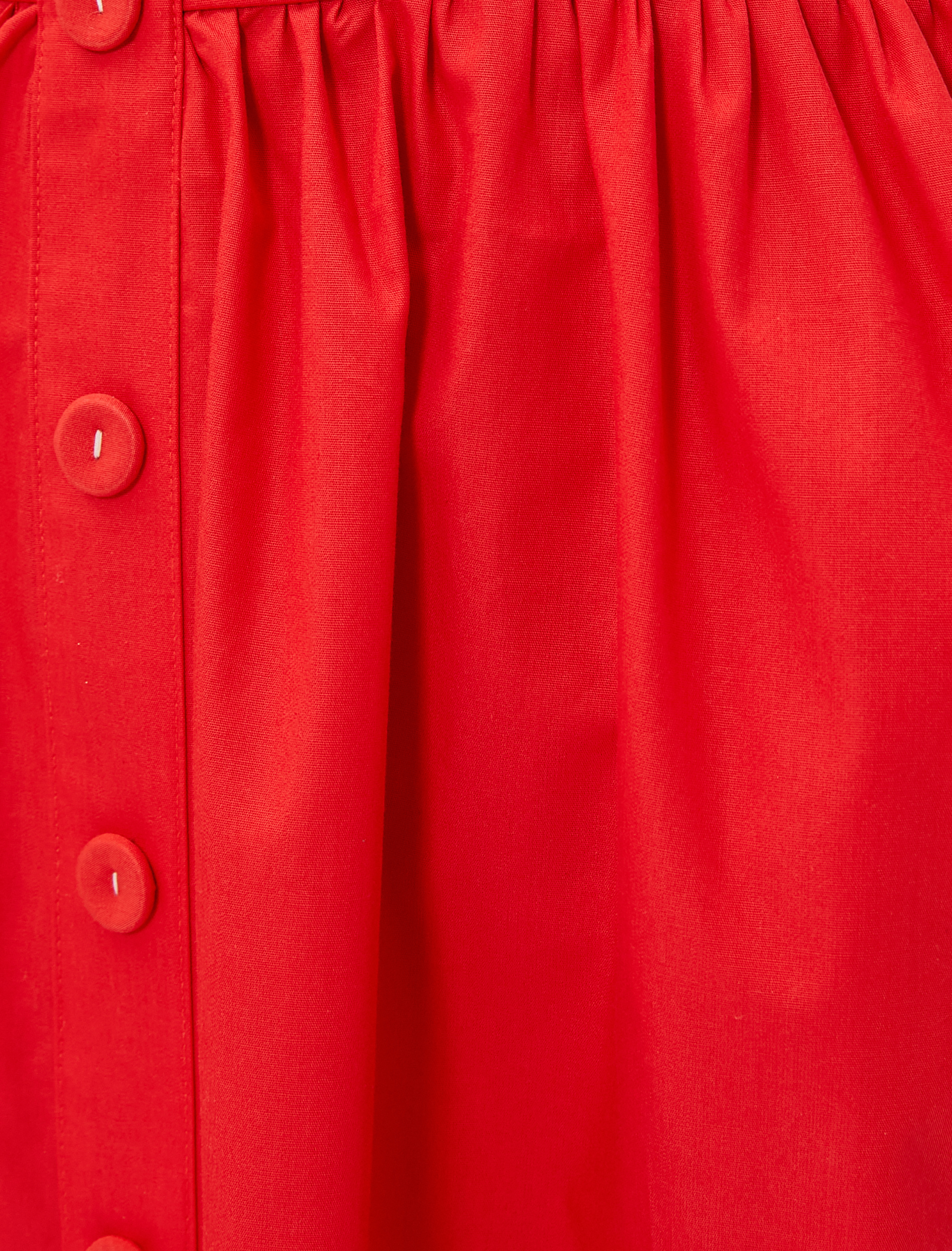   Midi Boy Elbise Düğmeli Askılı Pamuklu