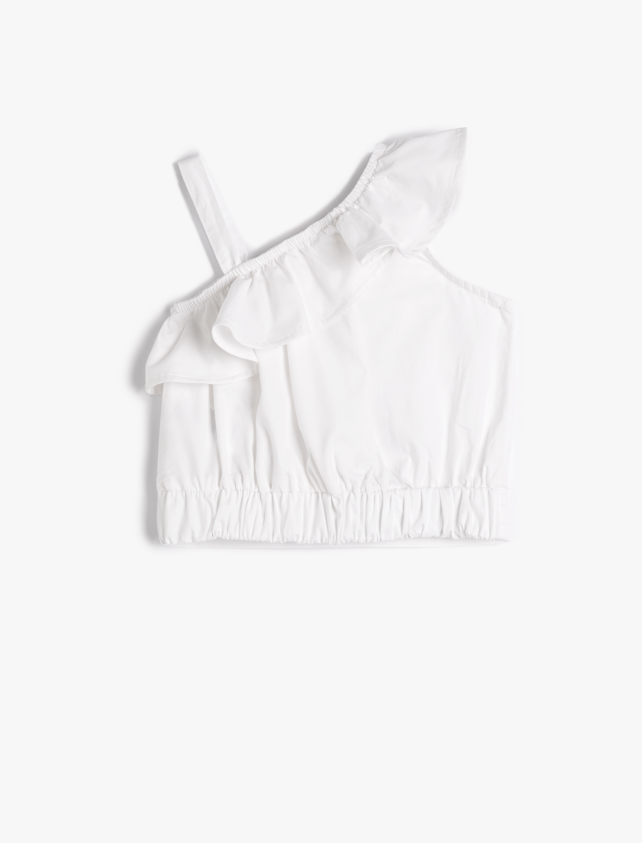  Kız Çocuk Bluz Tek Omuz Fırfırlı Beli Lastikli