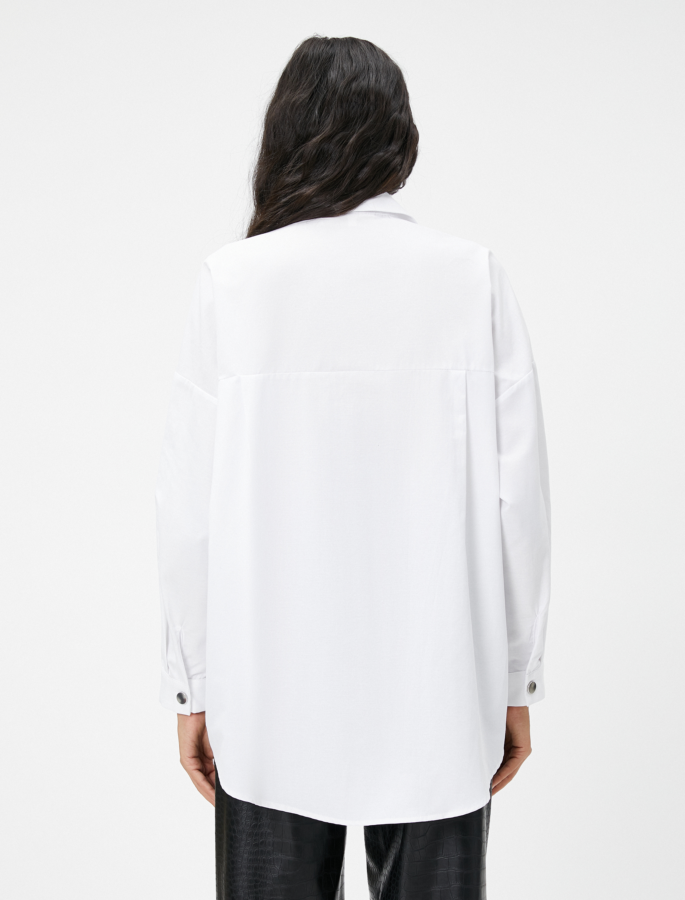   Oversize Gömlek Çıtçıtlı Uzun Kollu