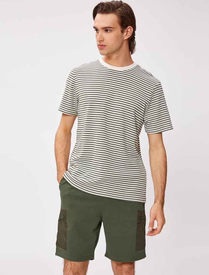  Kargo Şort Beli Bağcıklı Cepli Fermuar Detaylı