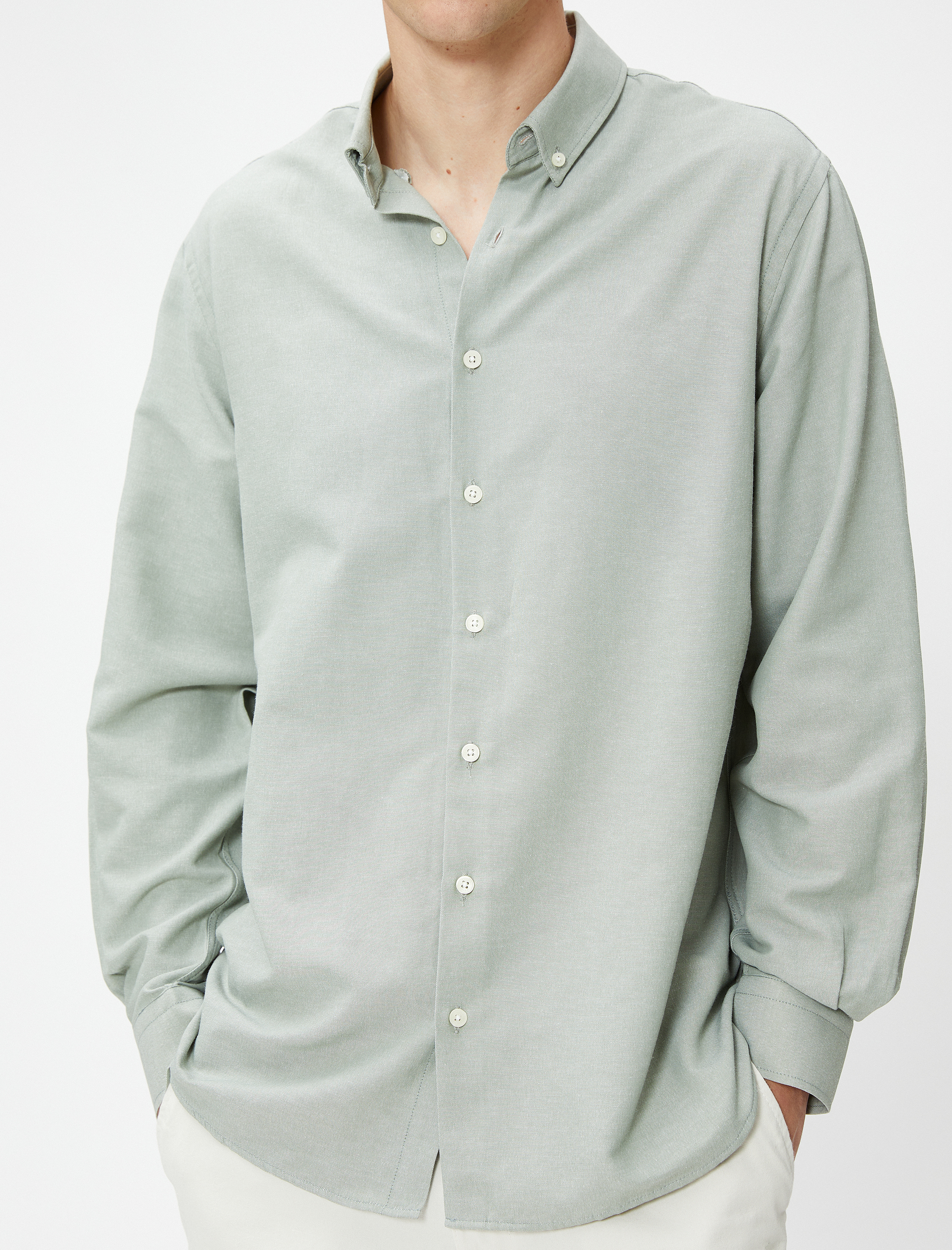   Basic Gömlek Klasik Manşet Yaka Uzun Kollu Düğmeli Non Iron