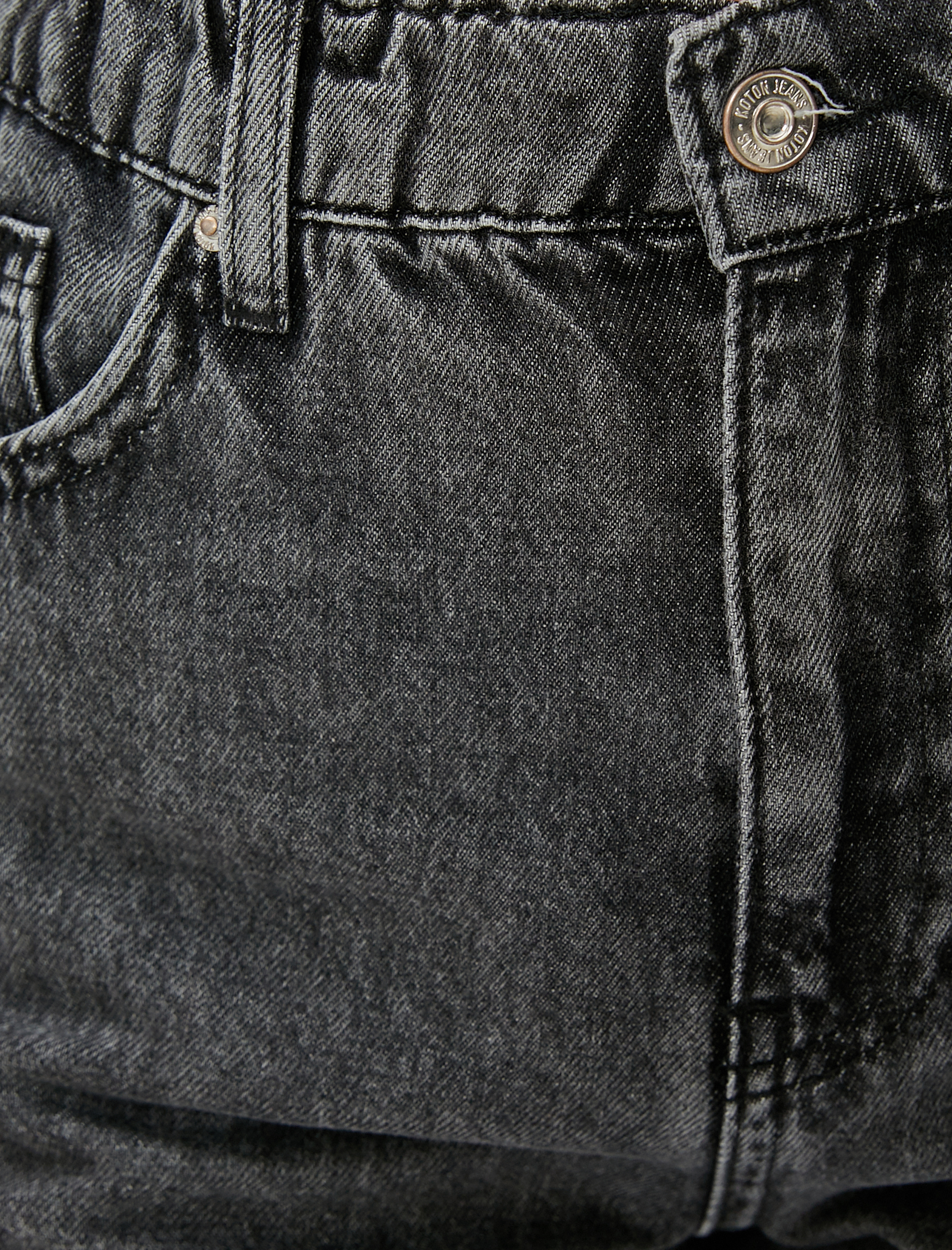   Yüksek Bel Kot Pantolon Hafif Dar Paça - Mom Jeans