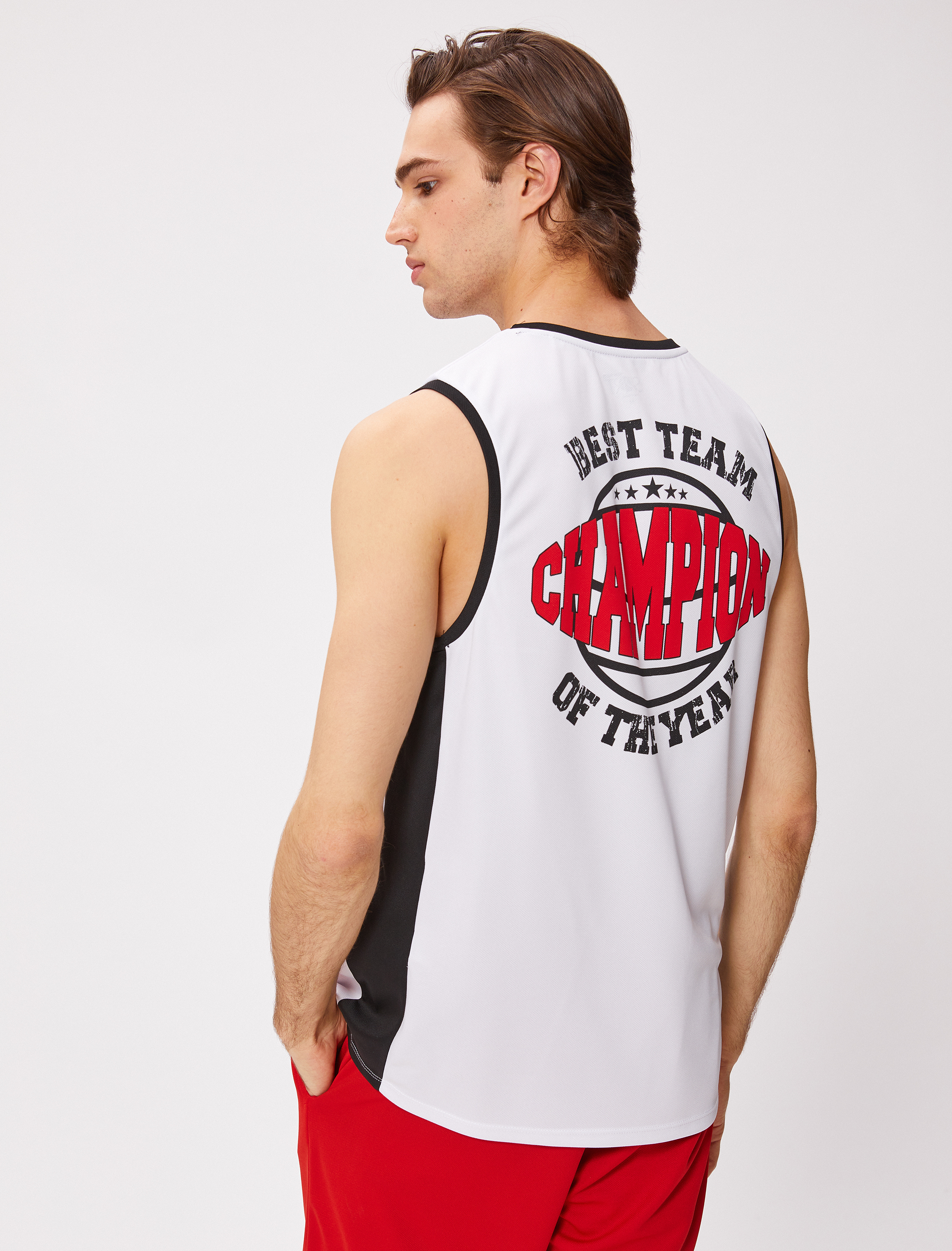   Sporcu Atleti Kolej Baskılı Bisiklet Yaka