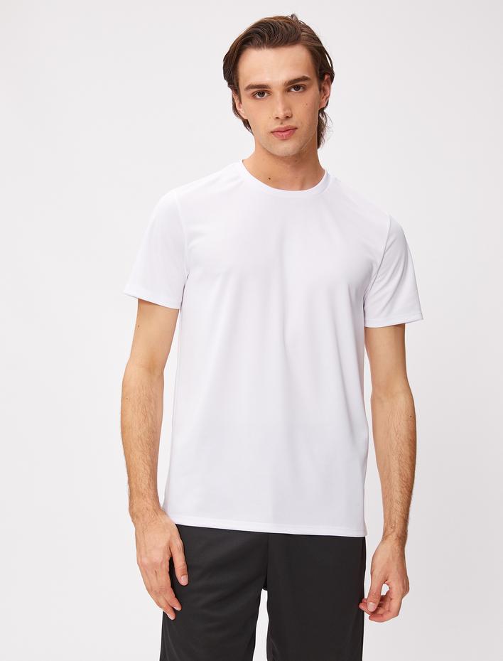  Basic Spor Tişört Bisiklet Yaka Kısa Kollu