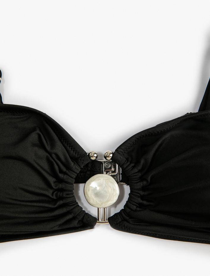  Bikini Üstü Metal Aksesuarlı Çıkarılabilir Askılı