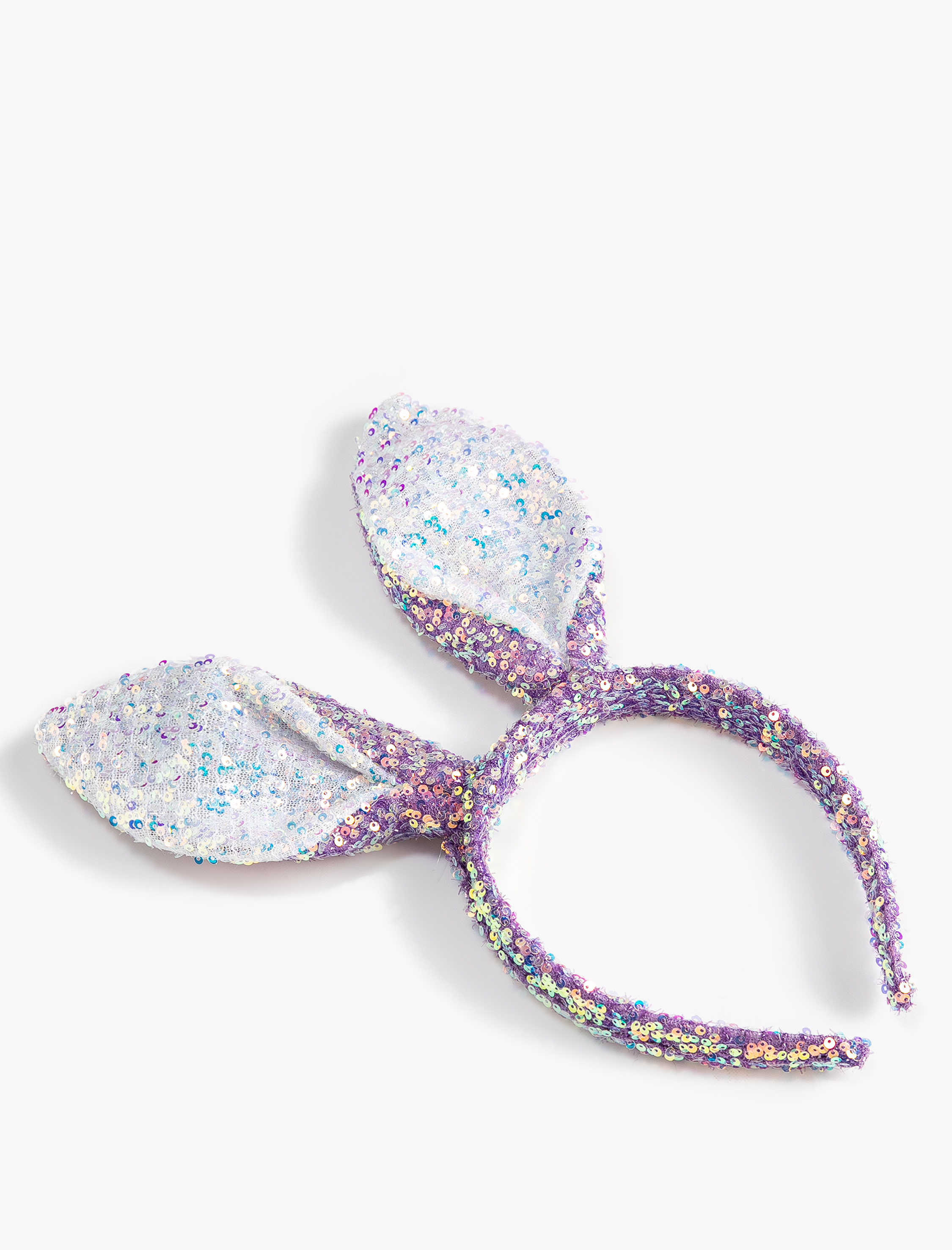  Kız Çocuk Taç Kulak Aplikeli Pul-Payet İşlemeli