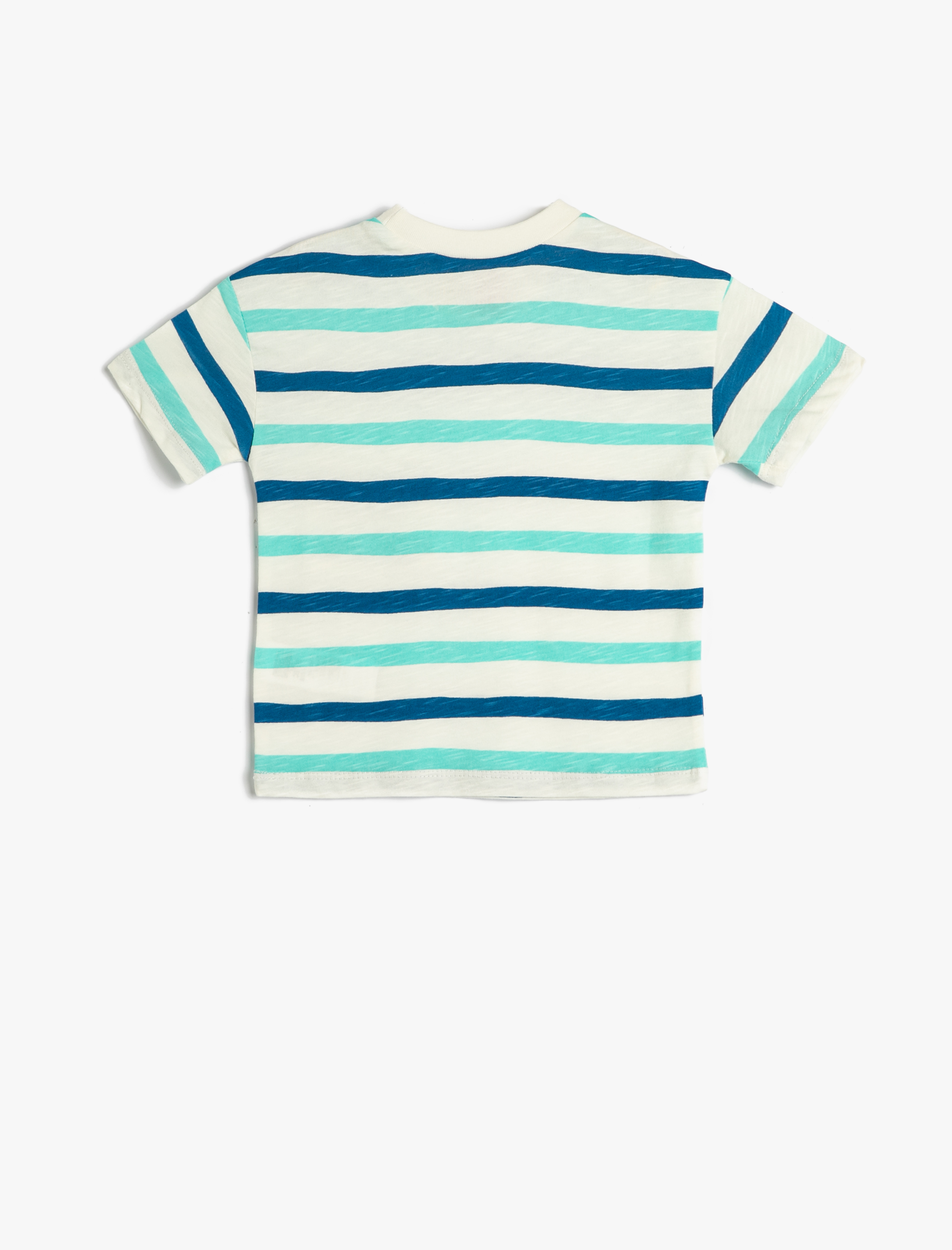  Erkek Bebek Kısa Kollu Tişört Cep Detaylı Bisiklet Yaka Baskılı