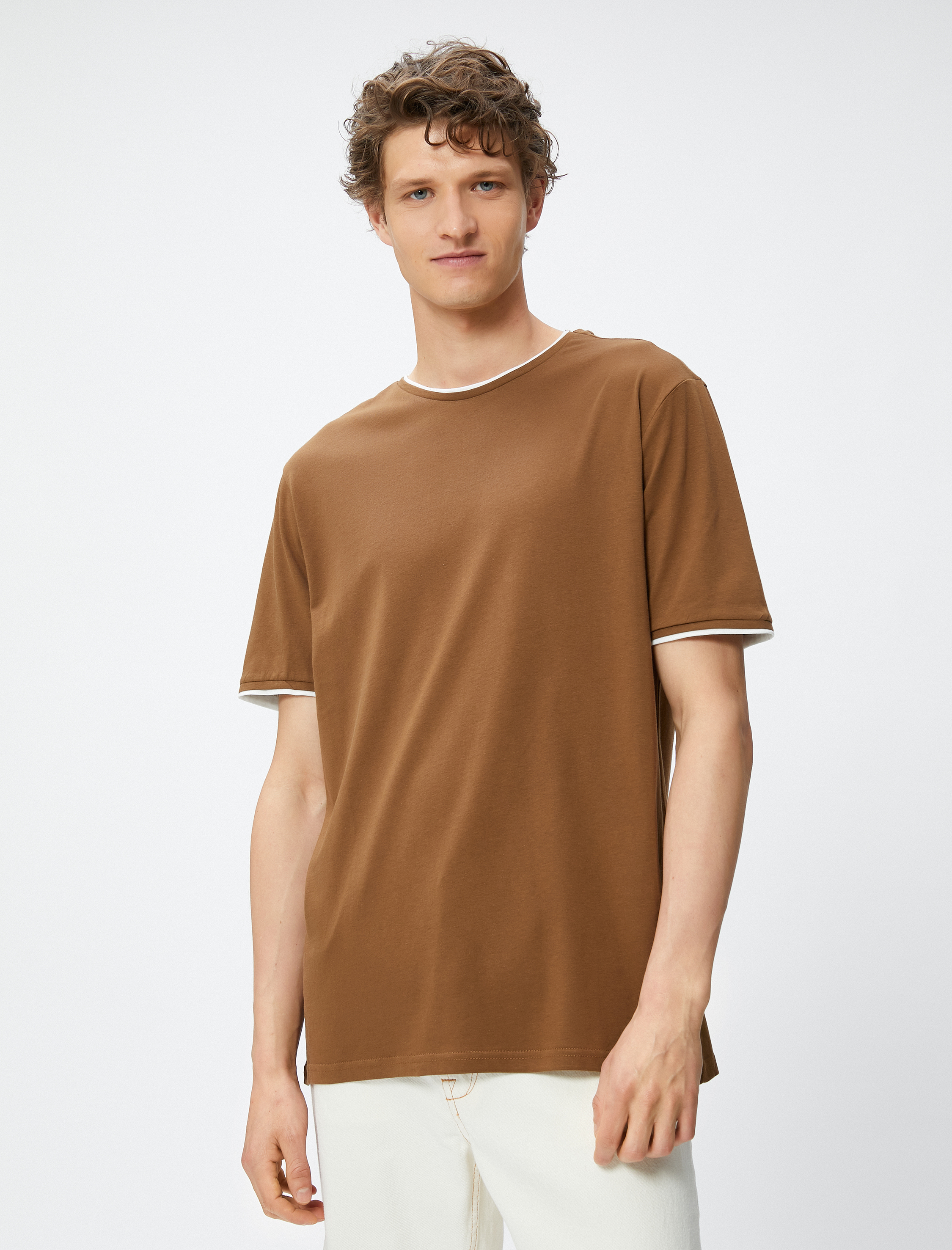   Basic Tişört Bisiklet Yaka Kısa Kollu Pamuklu