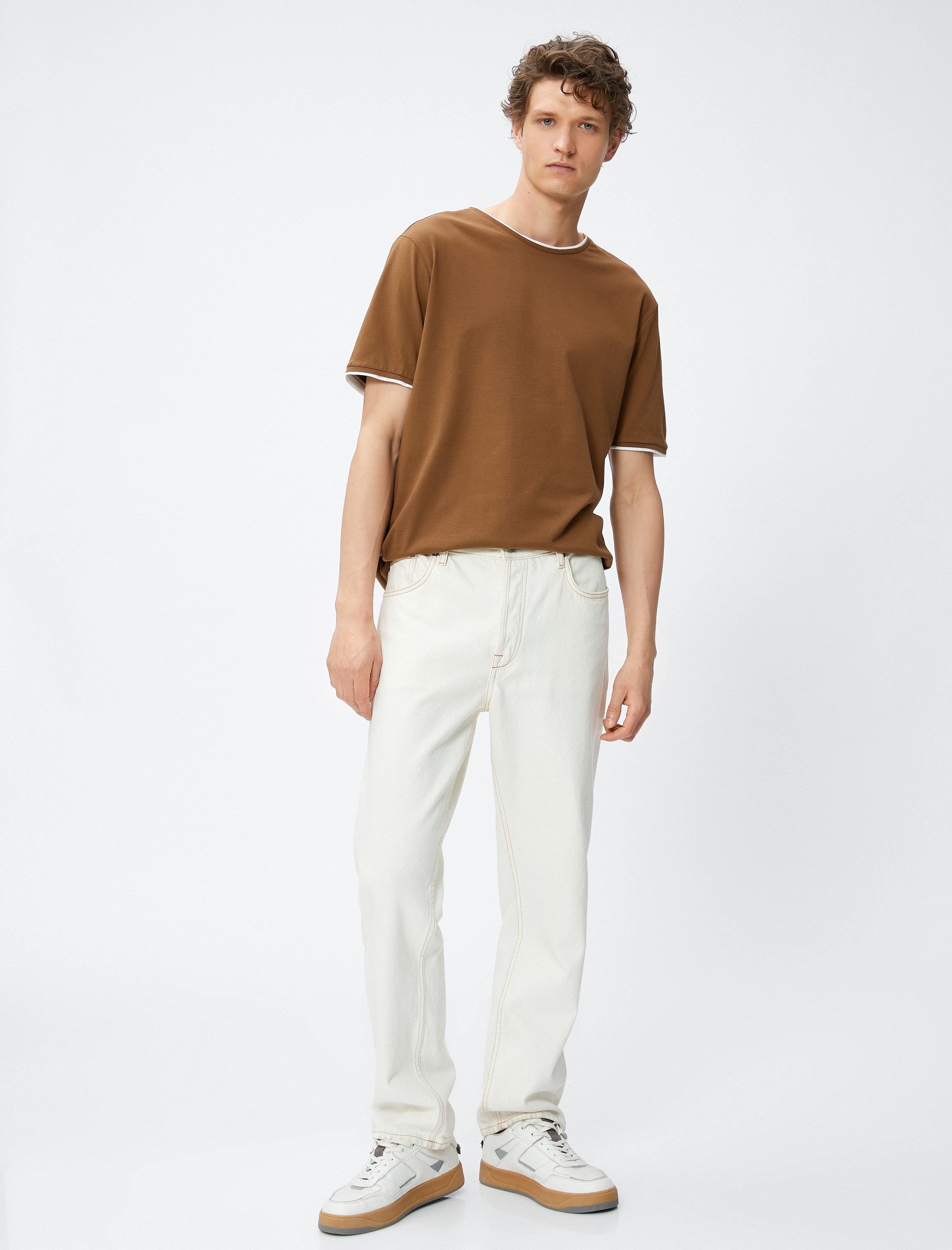   Basic Tişört Bisiklet Yaka Kısa Kollu Pamuklu