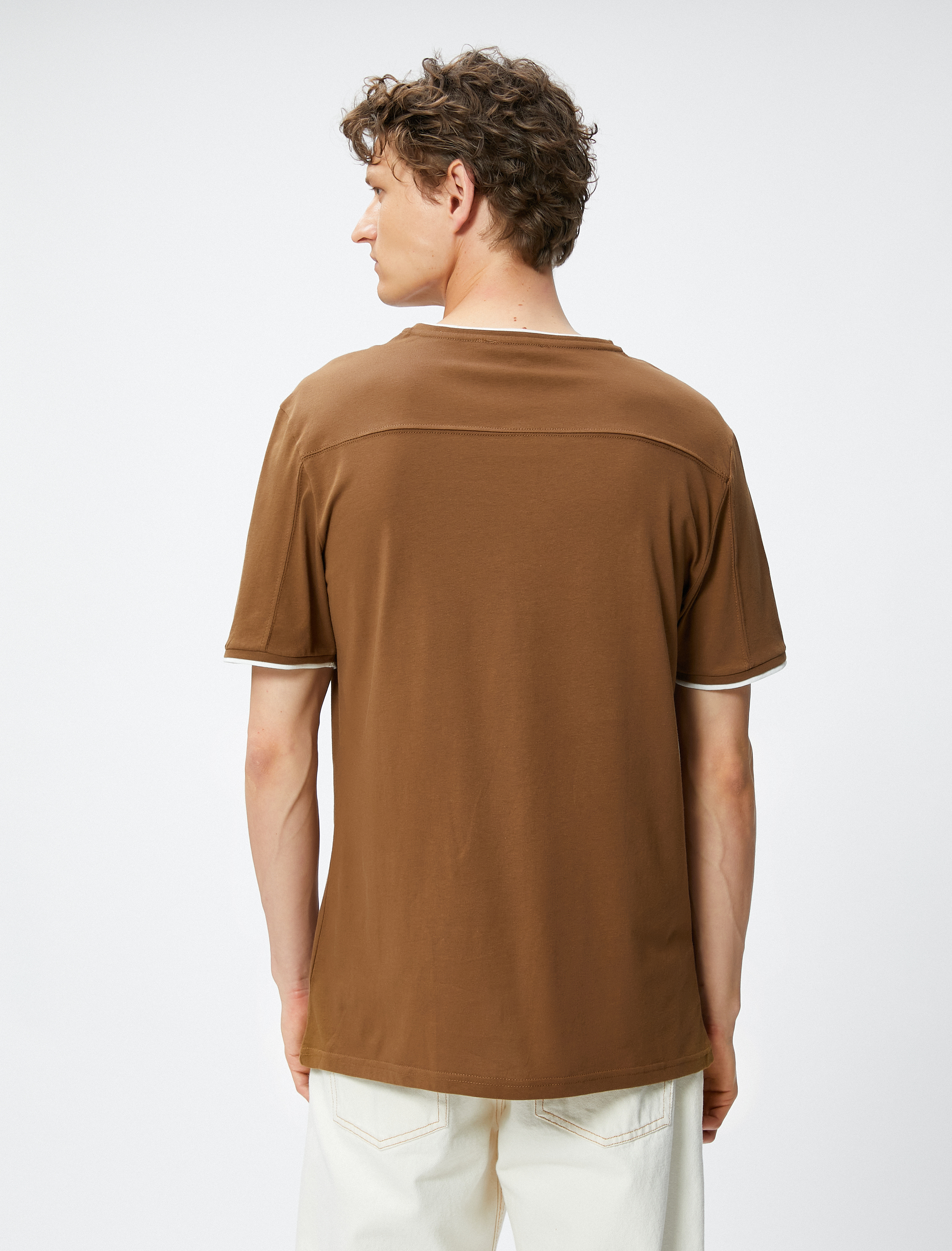   Basic Tişört Bisiklet Yaka Kısa Kollu Pamuklu