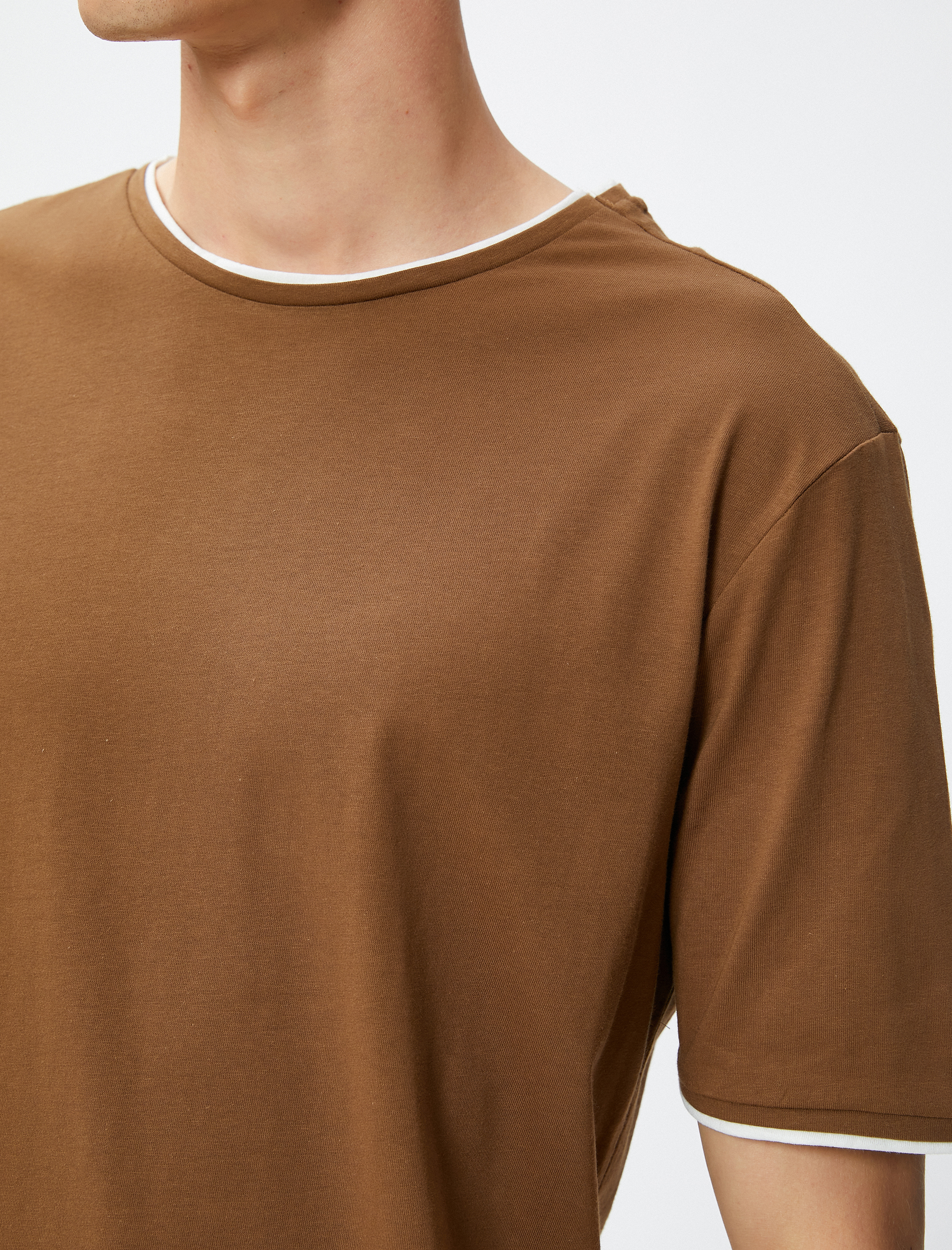   Basic Tişört Bisiklet Yaka Kısa Kollu Pamuklu